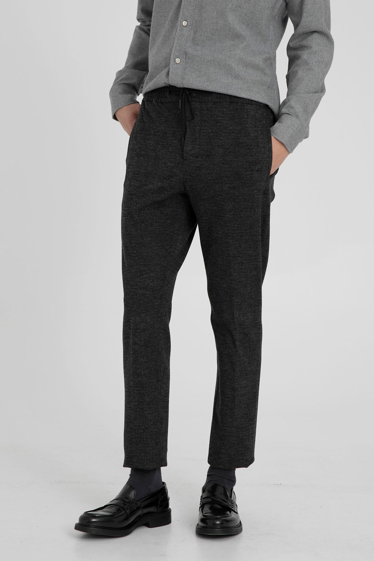 Pantaloni Torino Omega Slim Fit Beli Lastikli Ekoseli Streç Pantolon-Libas Trendy Fashion Store