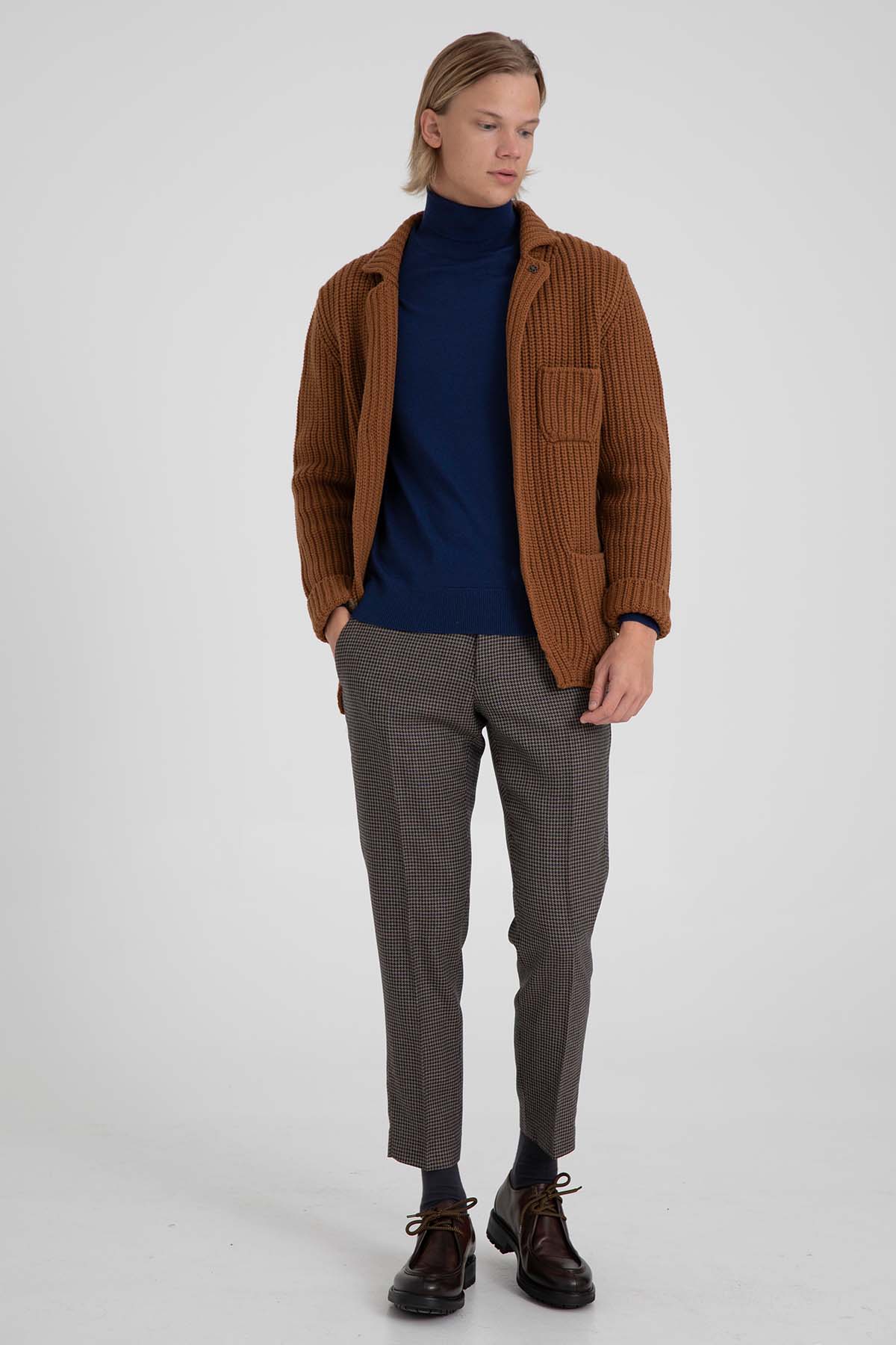 Pantaloni Torino Rebel Fit Kazayağı Desenli Yün Pantolon-Libas Trendy Fashion Store