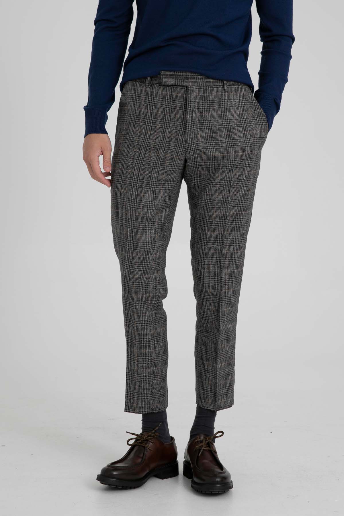 Pantaloni Torino Rebel Fit Ekoseli Yün Pantolon-Libas Trendy Fashion Store