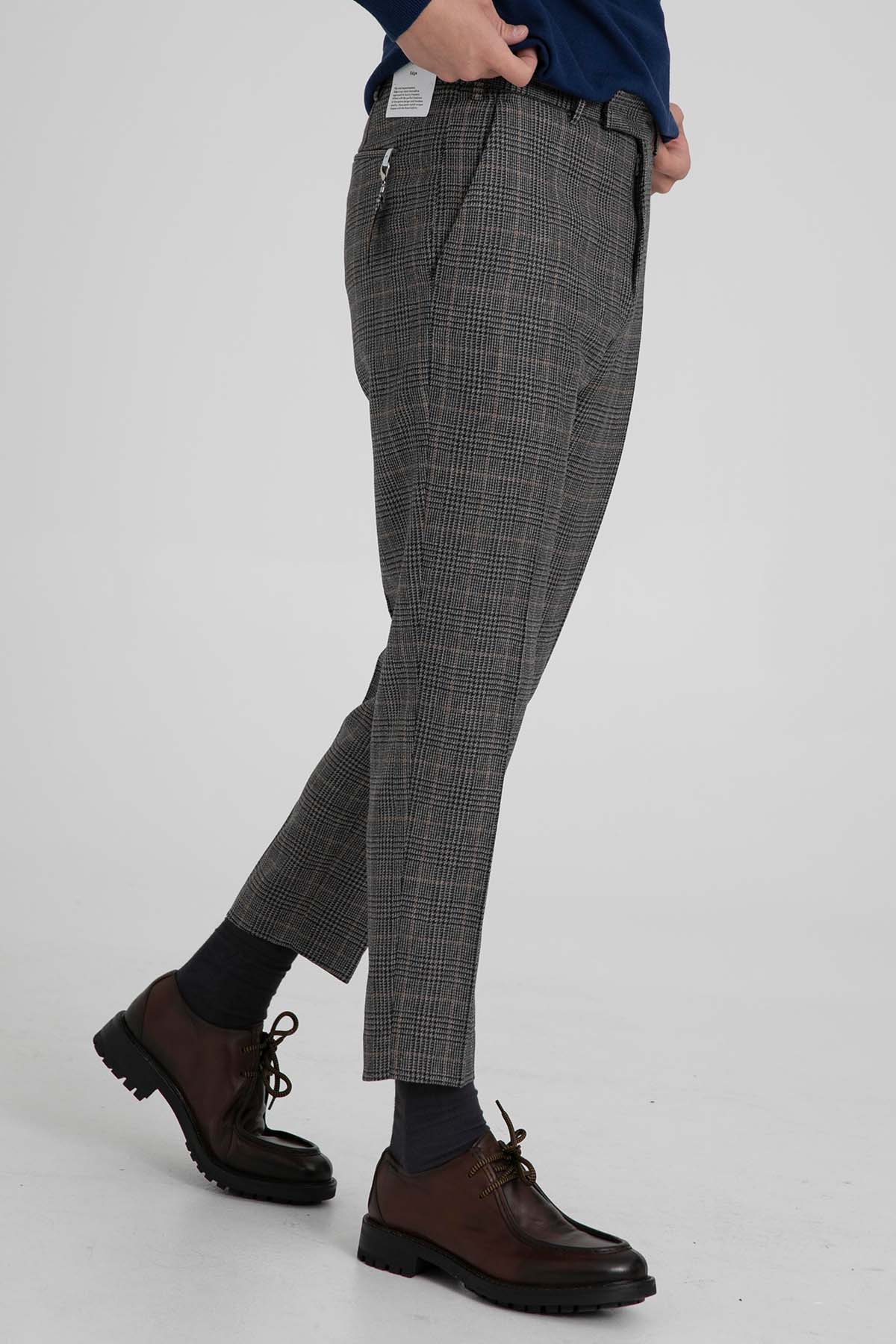 Pantaloni Torino Rebel Fit Ekoseli Yün Pantolon-Libas Trendy Fashion Store