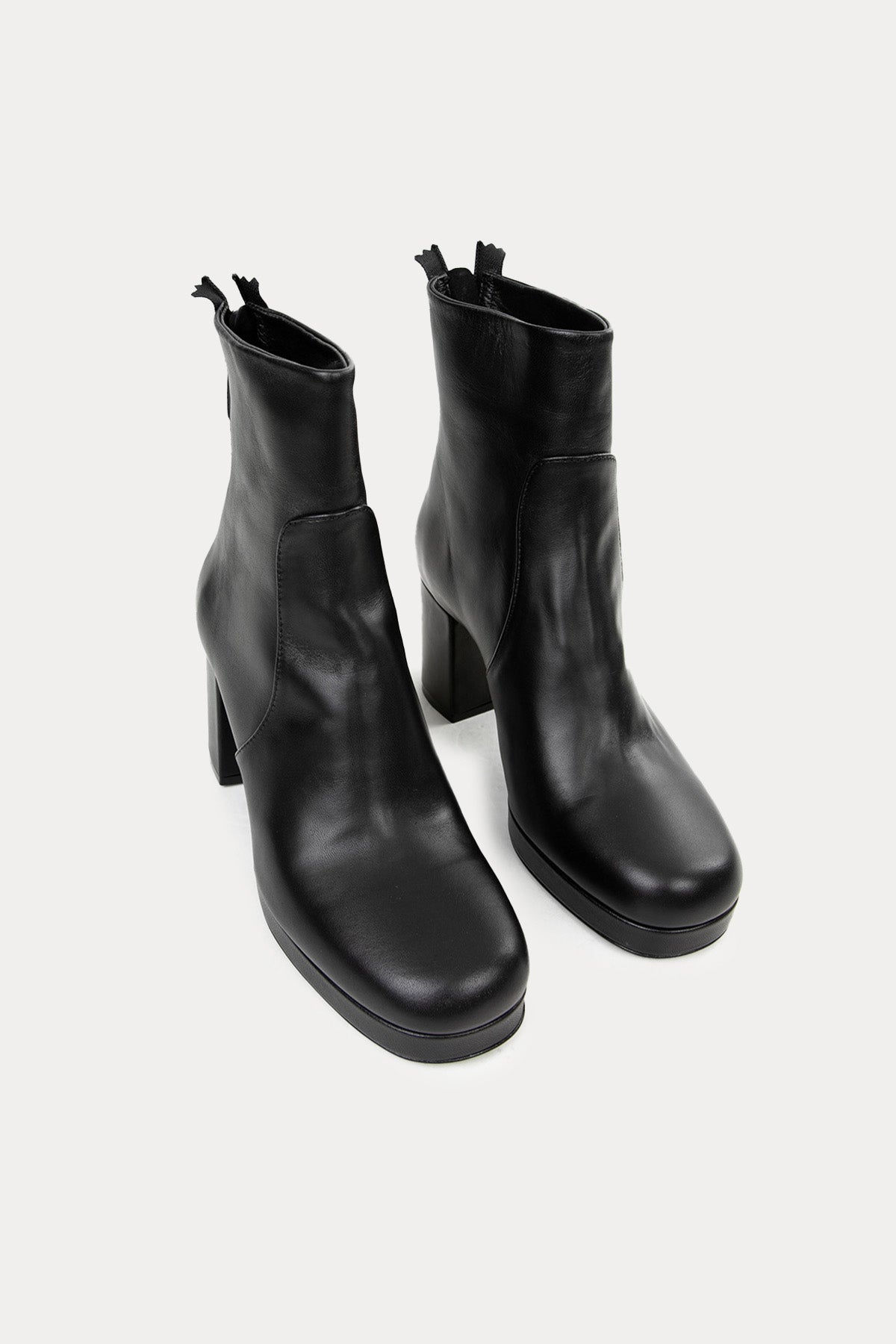 Agl Betty Topuklu Küt Burun Deri Bot-Libas Trendy Fashion Store