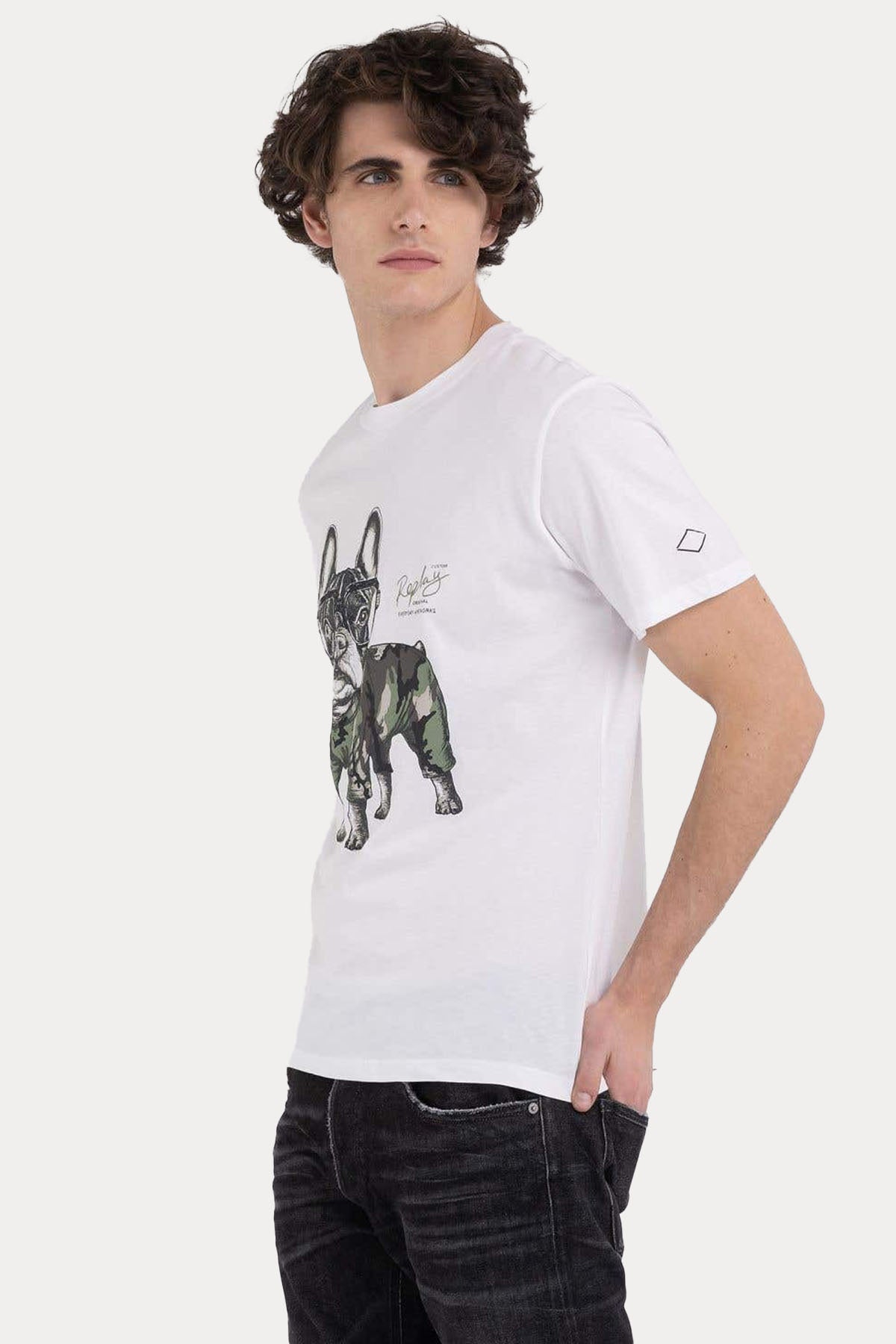 Replay Yuvarlak Yaka Baskılı T-shirt-Libas Trendy Fashion Store