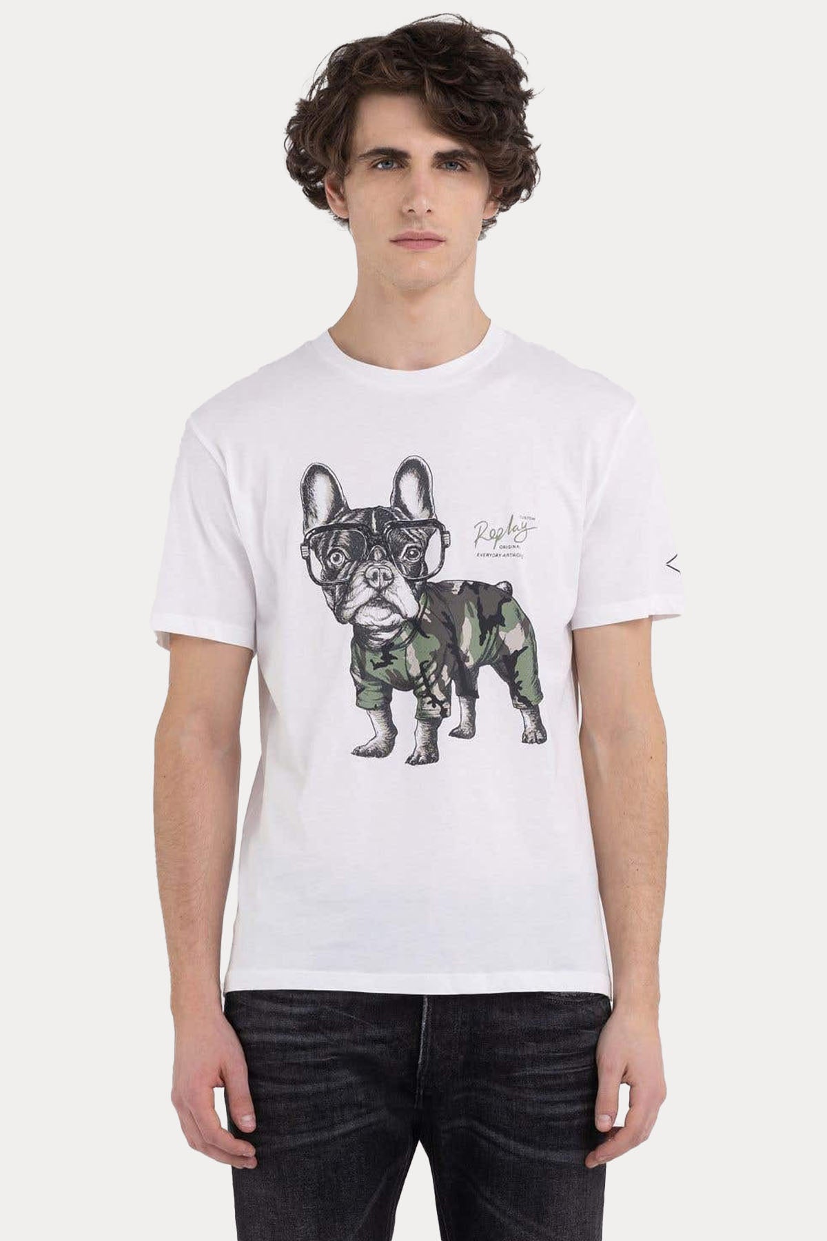 Replay Yuvarlak Yaka Baskılı T-shirt-Libas Trendy Fashion Store