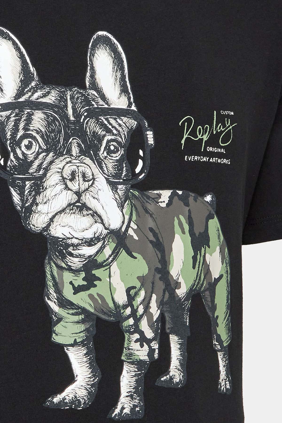 Replay Yuvarlak Yaka Baskılı T-shirt-Libas Trendy Fashion Store