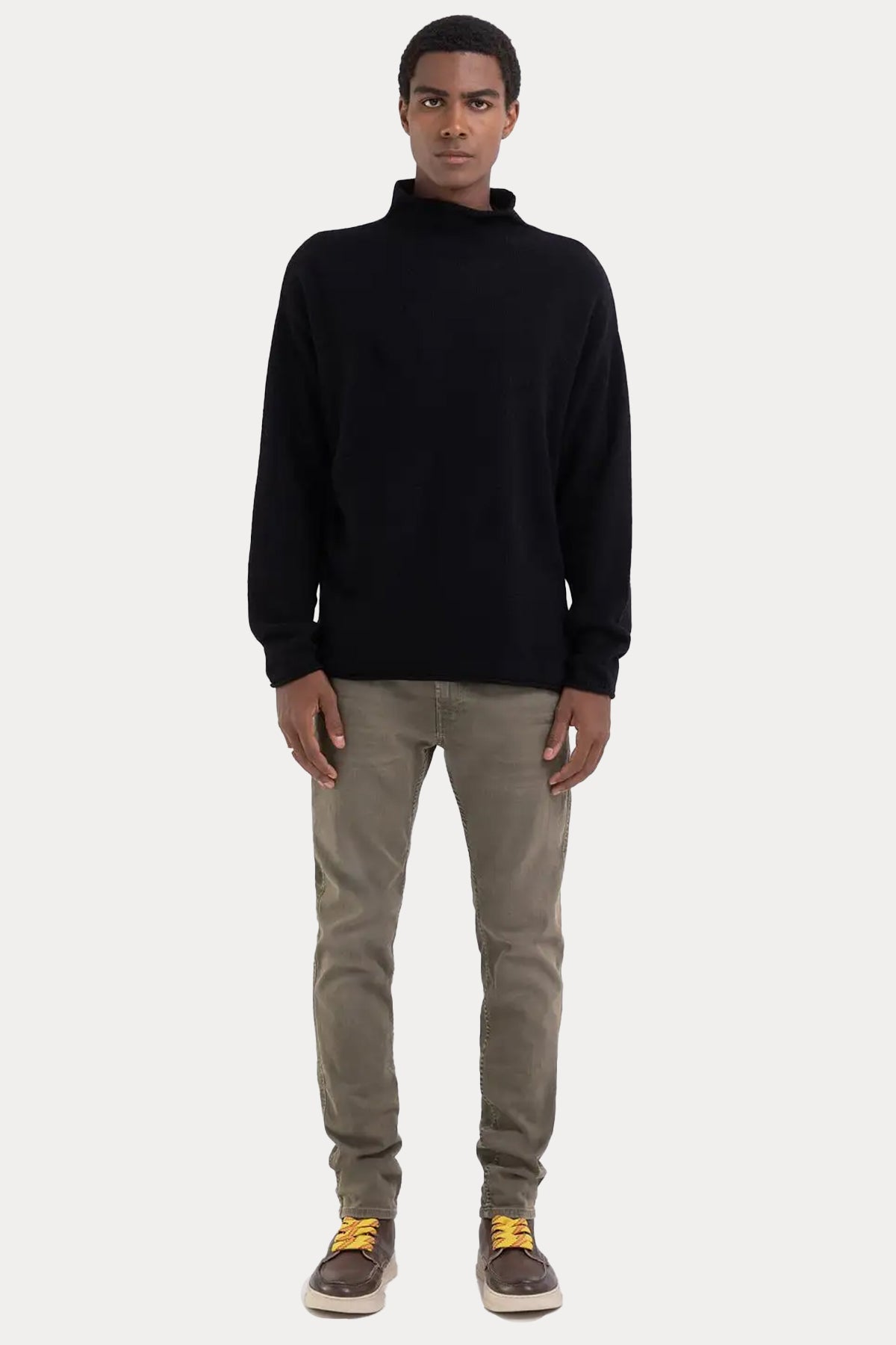 Replay Geniş Kesim Yarım Balıkçı Yaka Örgü Yün Triko-Libas Trendy Fashion Store