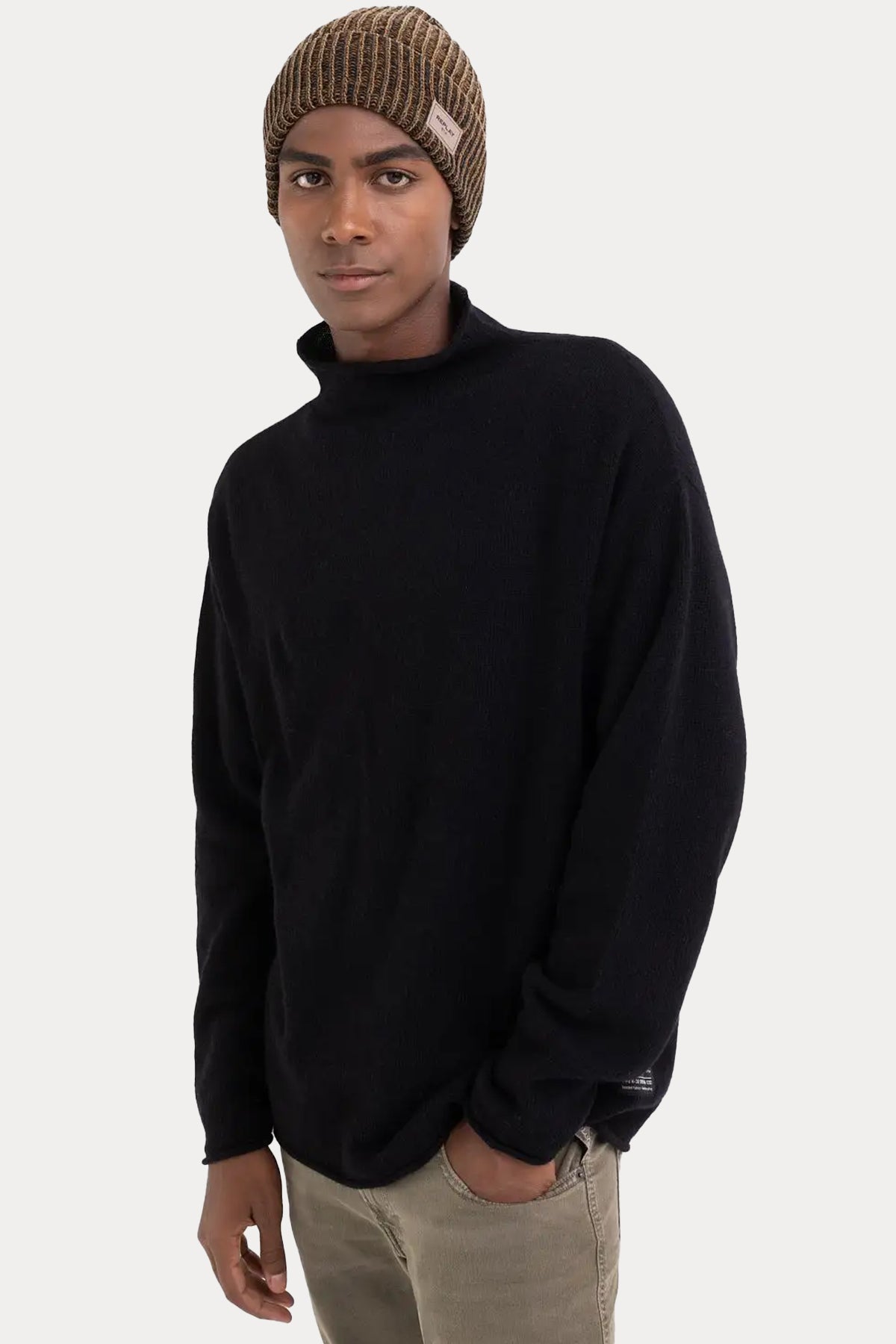 Replay Geniş Kesim Yarım Balıkçı Yaka Örgü Yün Triko-Libas Trendy Fashion Store