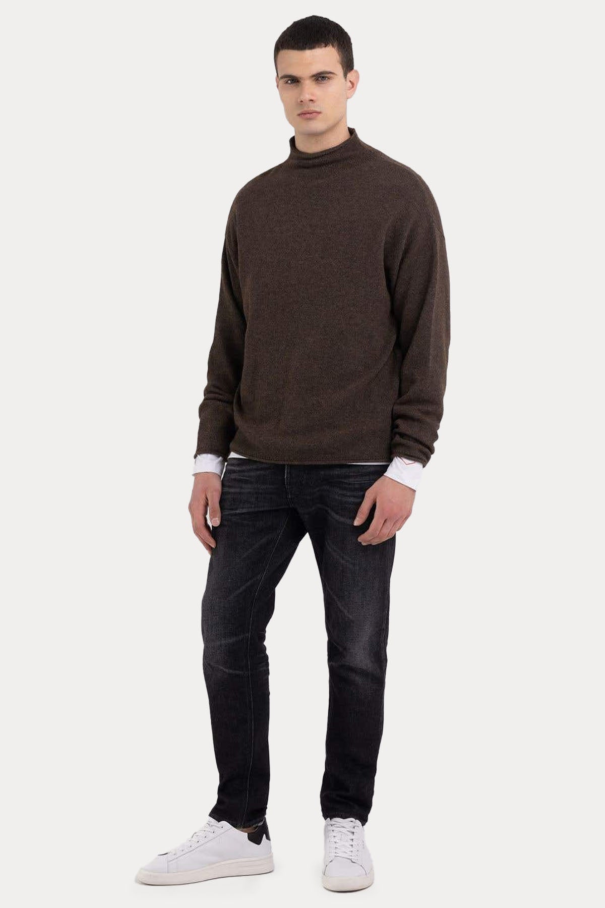 Replay Geniş Kesim Yarım Balıkçı Yaka Örgü Yün Triko-Libas Trendy Fashion Store