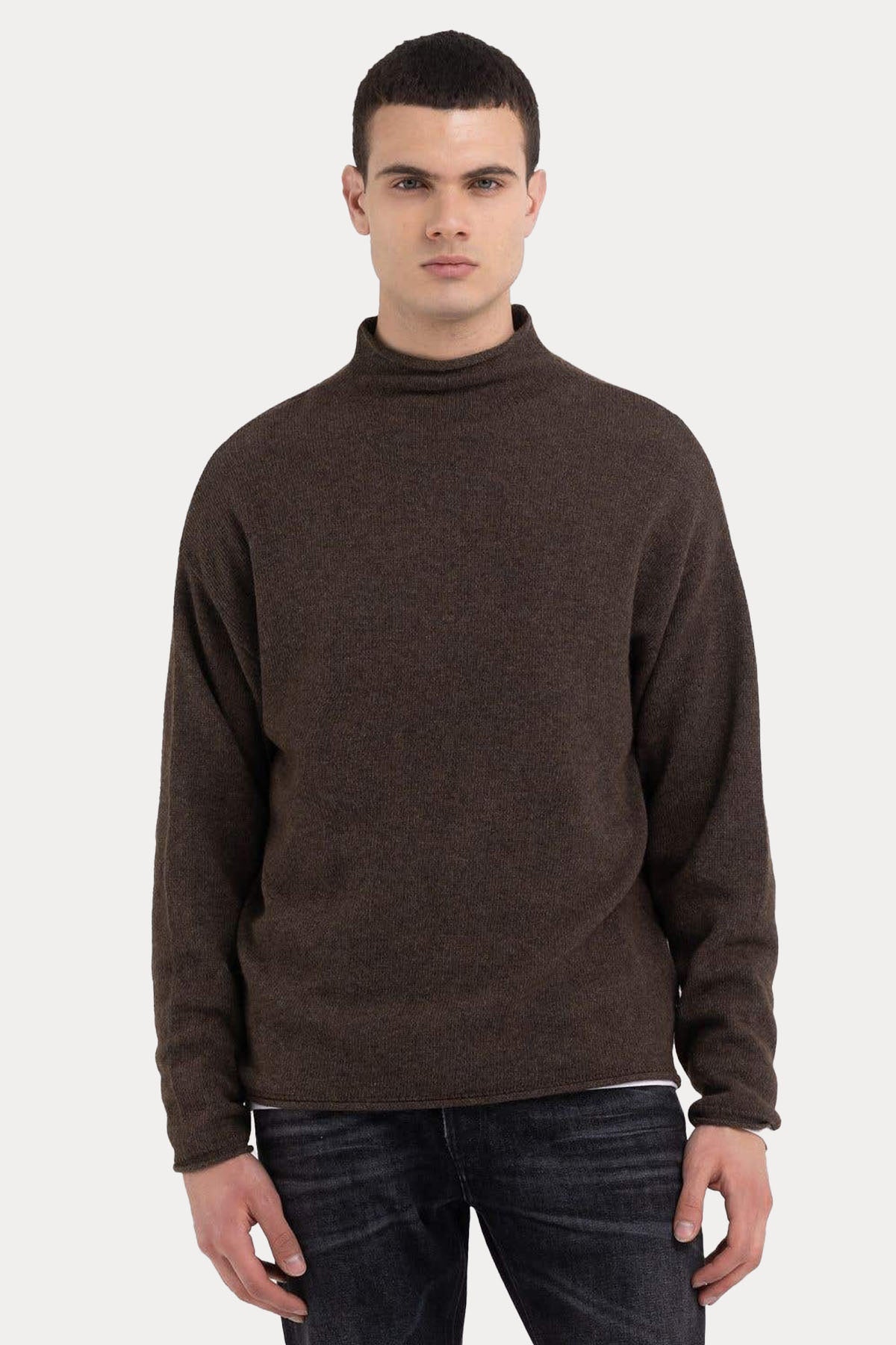 Replay Geniş Kesim Yarım Balıkçı Yaka Örgü Yün Triko-Libas Trendy Fashion Store