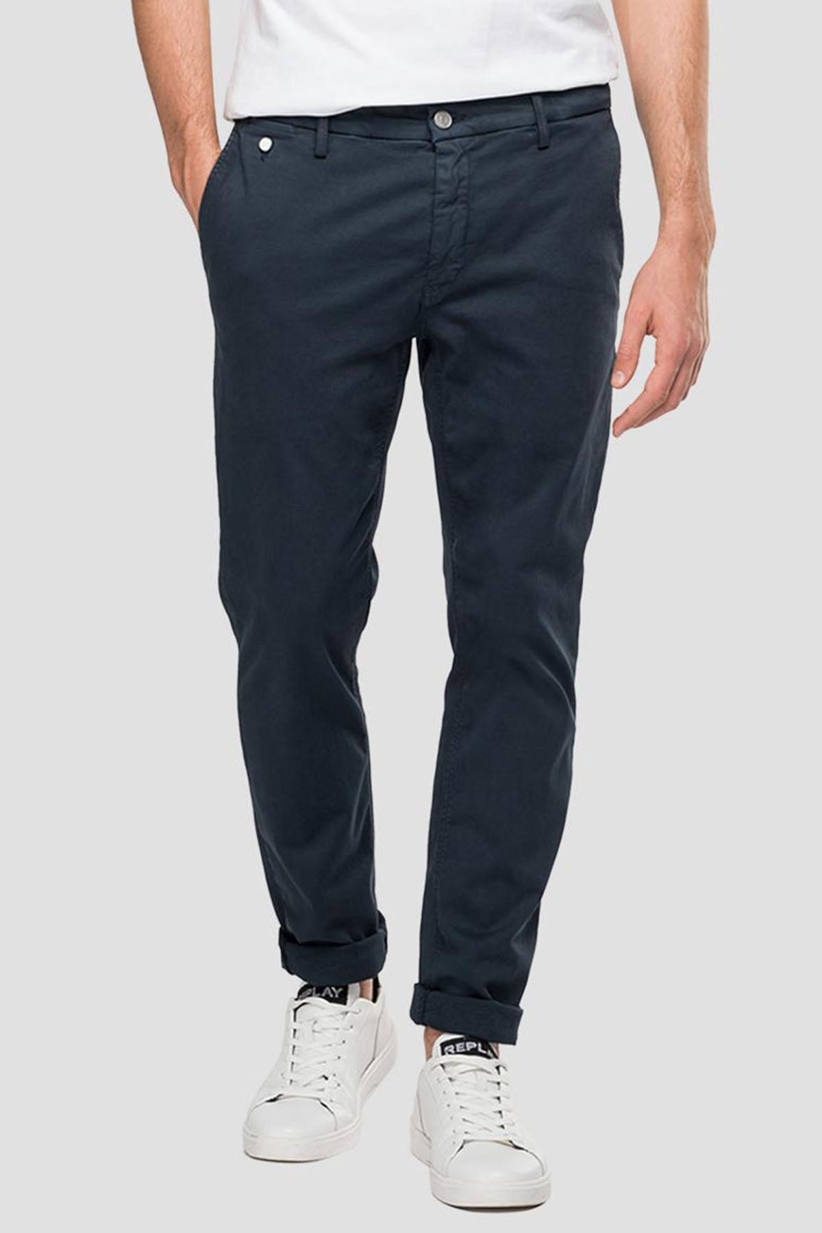 Replay Benni Regular Fit Hyperflex Extra Light Chino Pantolon-Libas Trendy Fashion Store