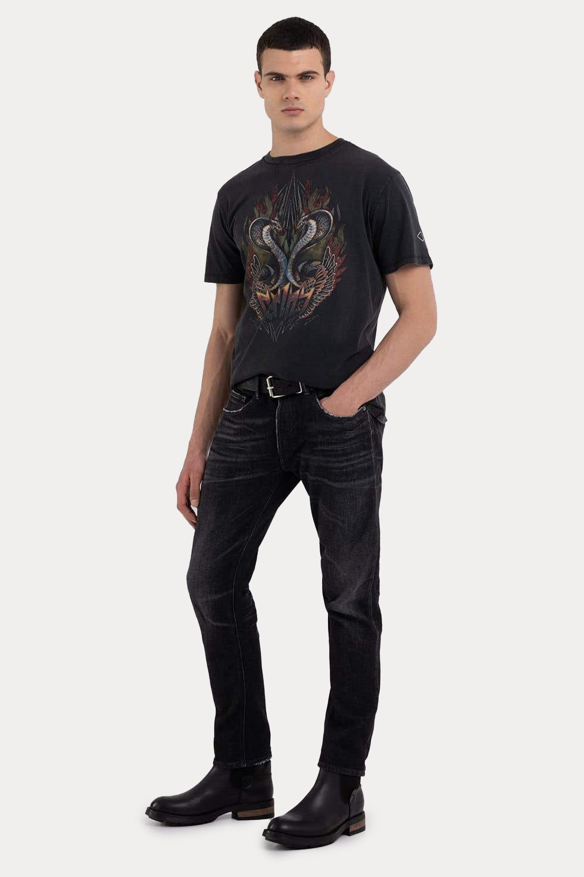 Replay Yuvarlak Yaka Desenli T-shirt-Libas Trendy Fashion Store