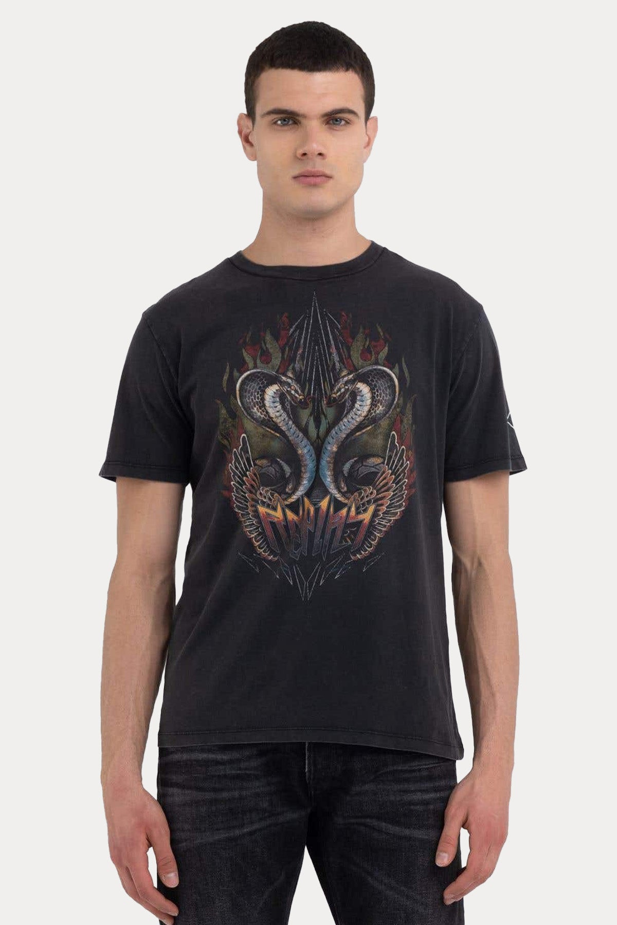 Replay Yuvarlak Yaka Desenli T-shirt-Libas Trendy Fashion Store