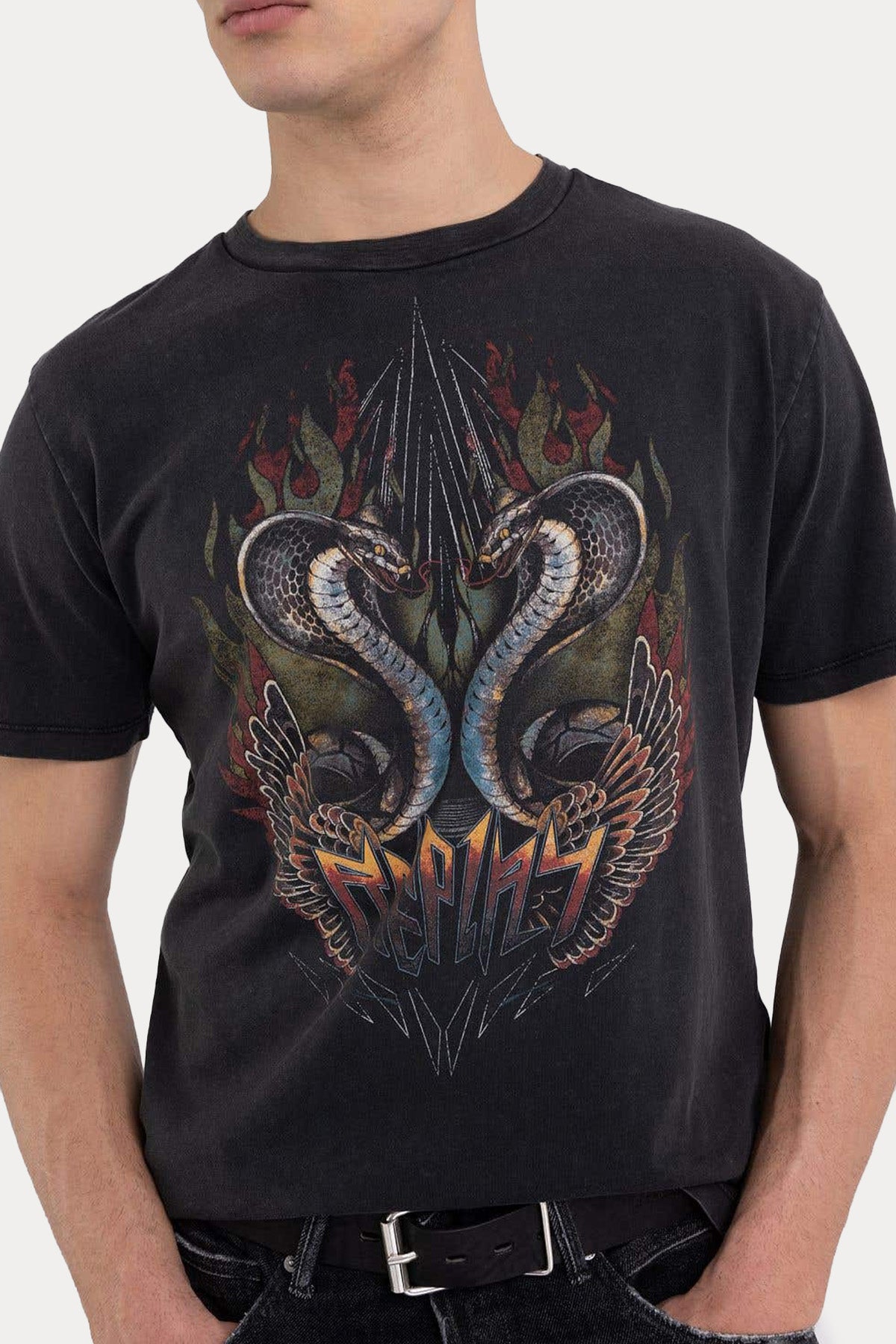 Replay Yuvarlak Yaka Desenli T-shirt-Libas Trendy Fashion Store