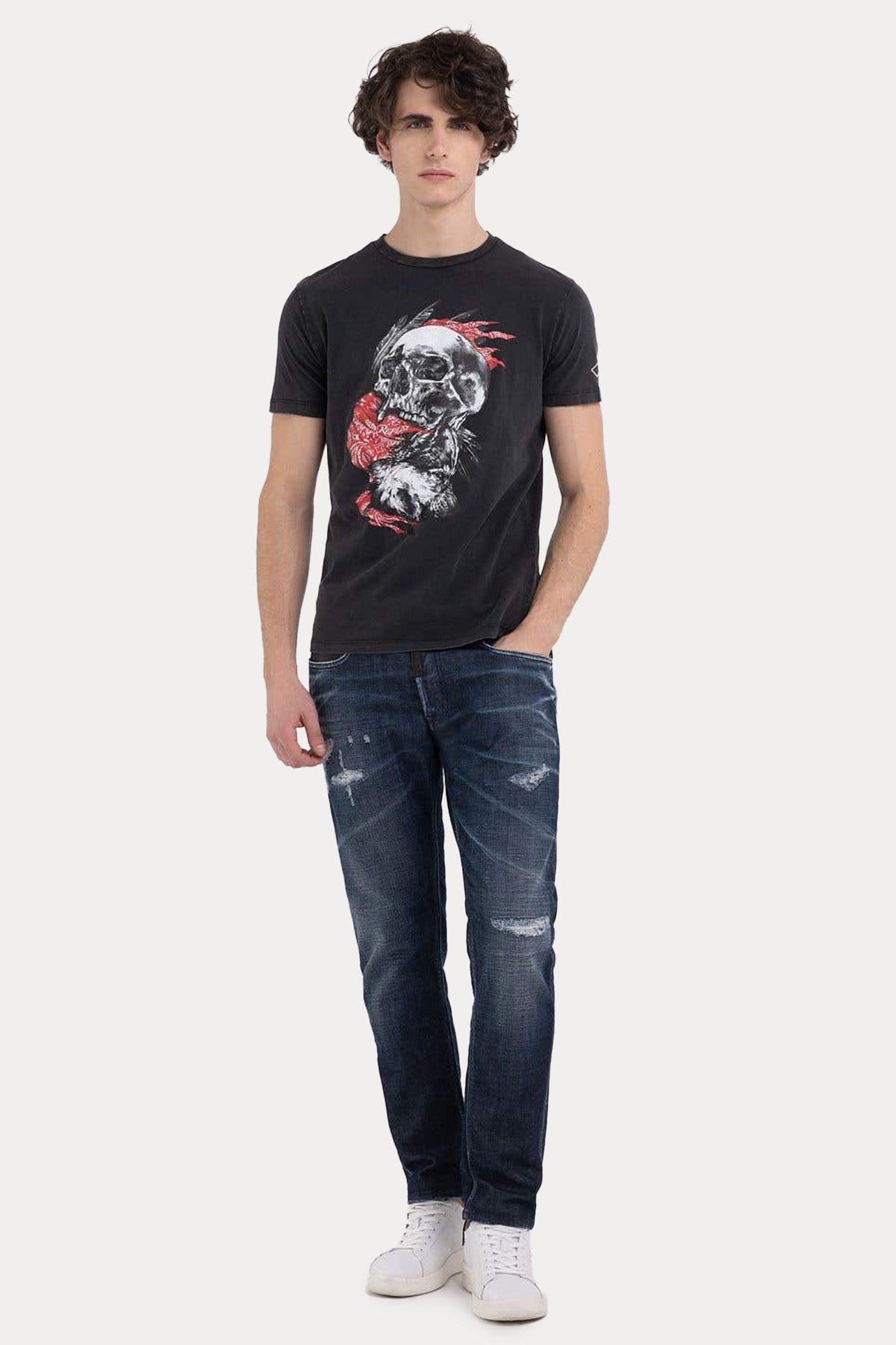 Replay Yuvarlak Yaka Desenli T-shirt-Libas Trendy Fashion Store