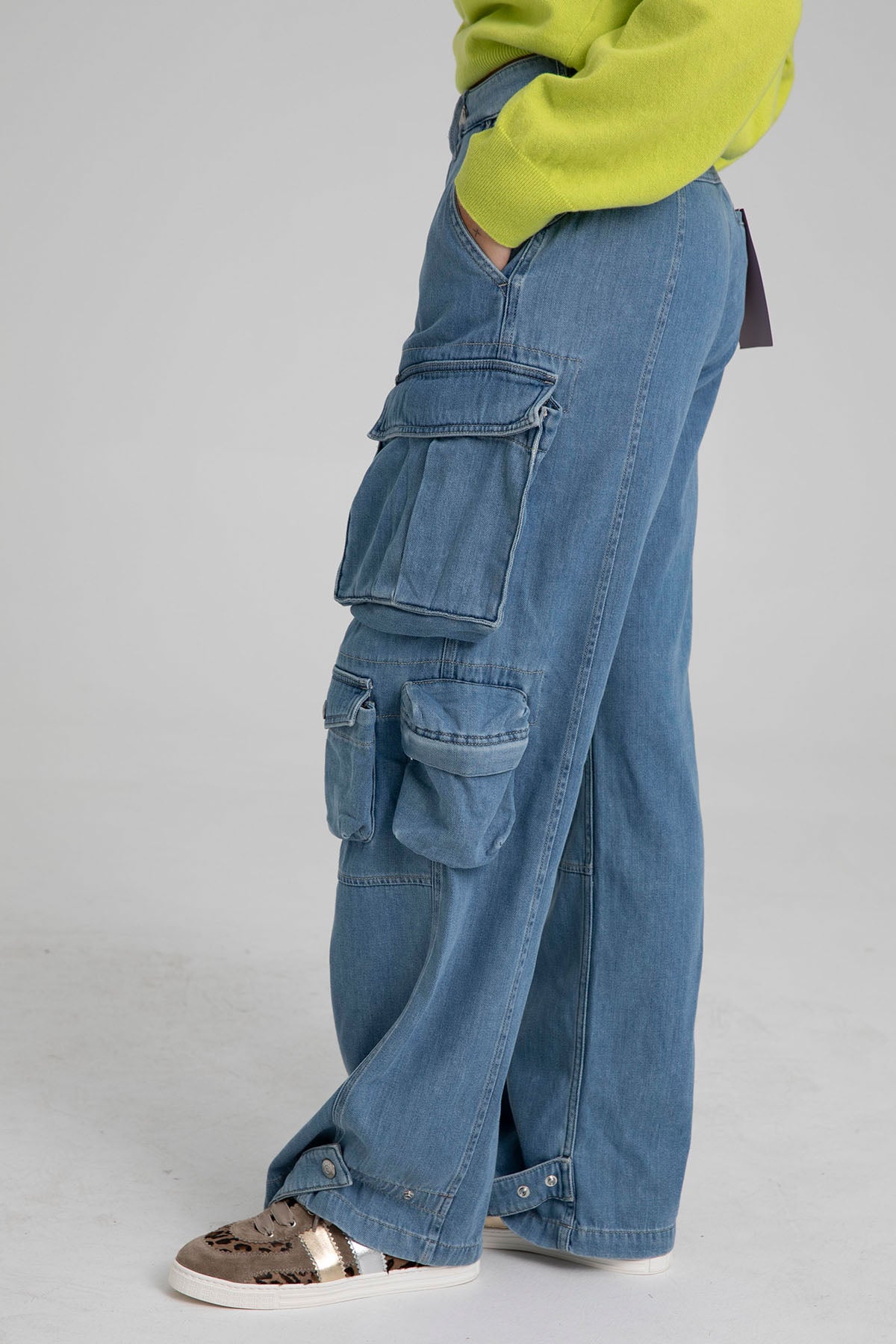 Replay Milva Kargo Cepli Geniş Kesim Yüksek Bel Jeans-Libas Trendy Fashion Store