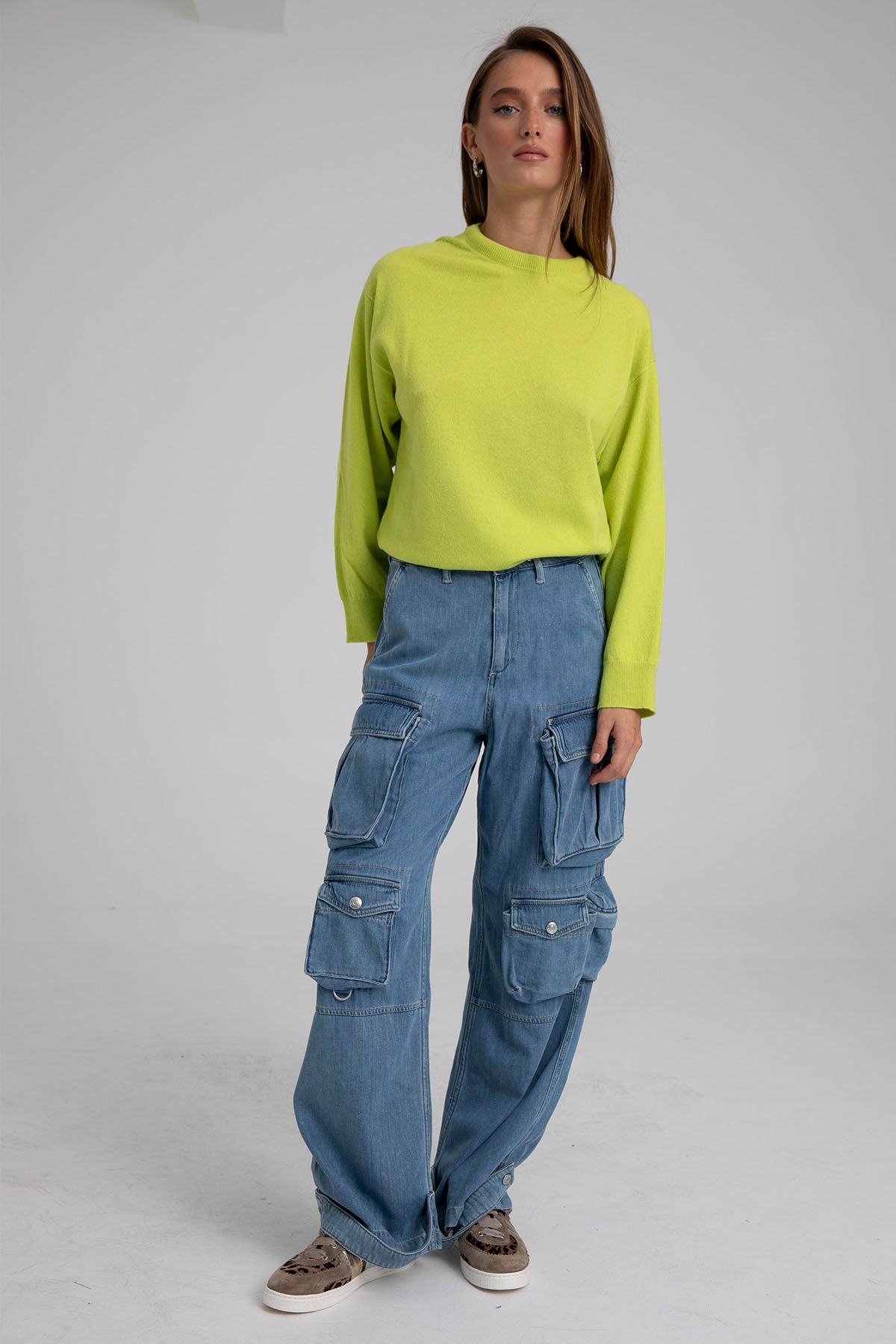 Replay Milva Kargo Cepli Geniş Kesim Yüksek Bel Jeans-Libas Trendy Fashion Store