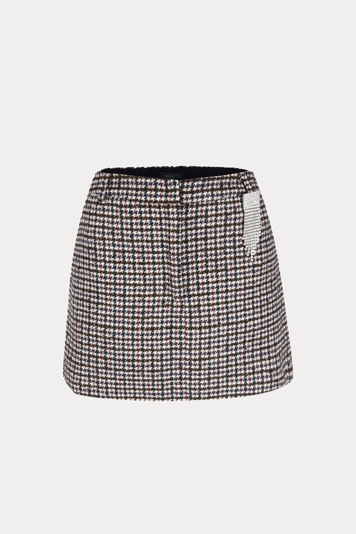 Replay Kazayağı Desenli Aksesuarlı Mini Etek-Libas Trendy Fashion Store