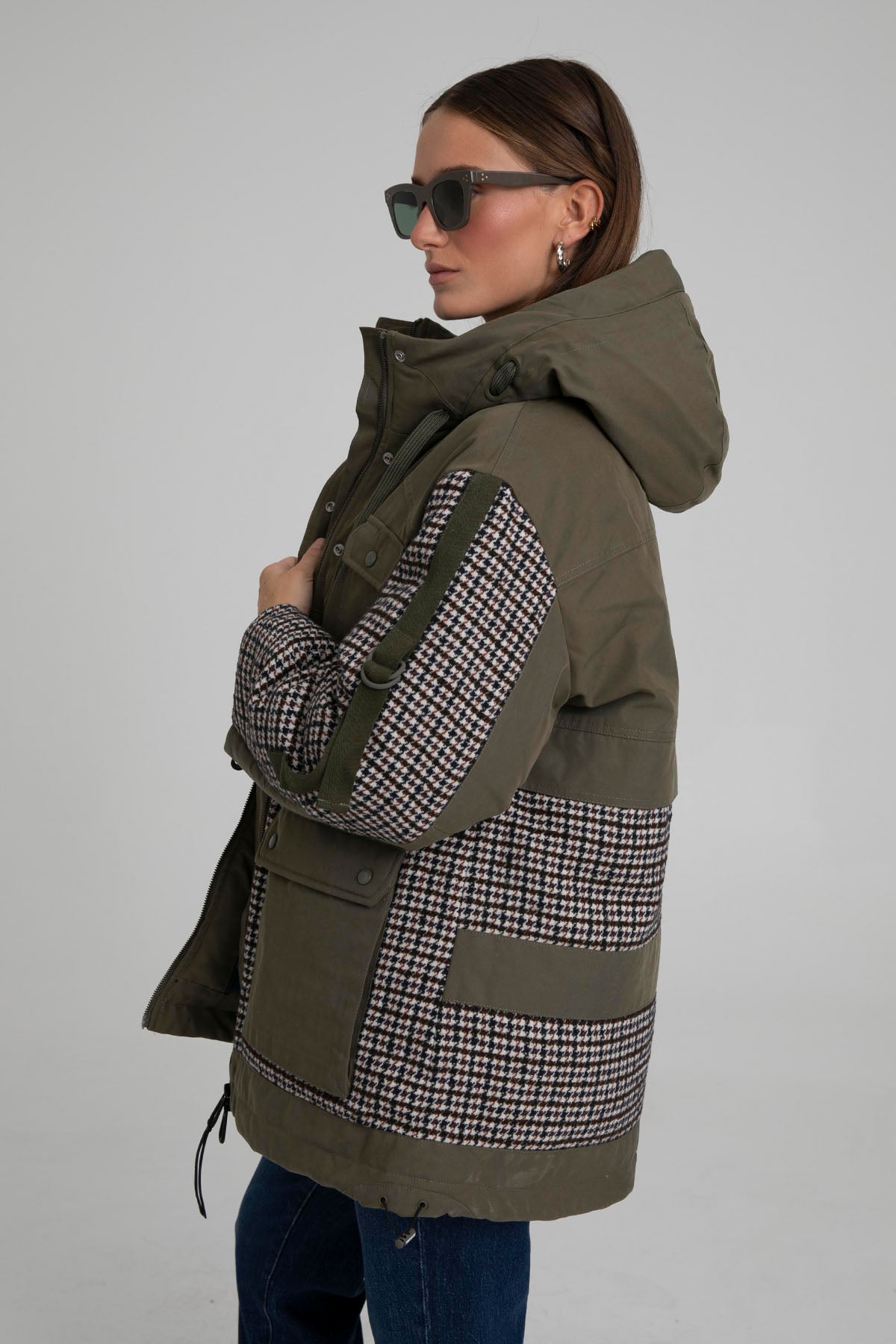 Replay Piye Dö Pul Desenli Kapüşonlu Puffer Mont-Libas Trendy Fashion Store