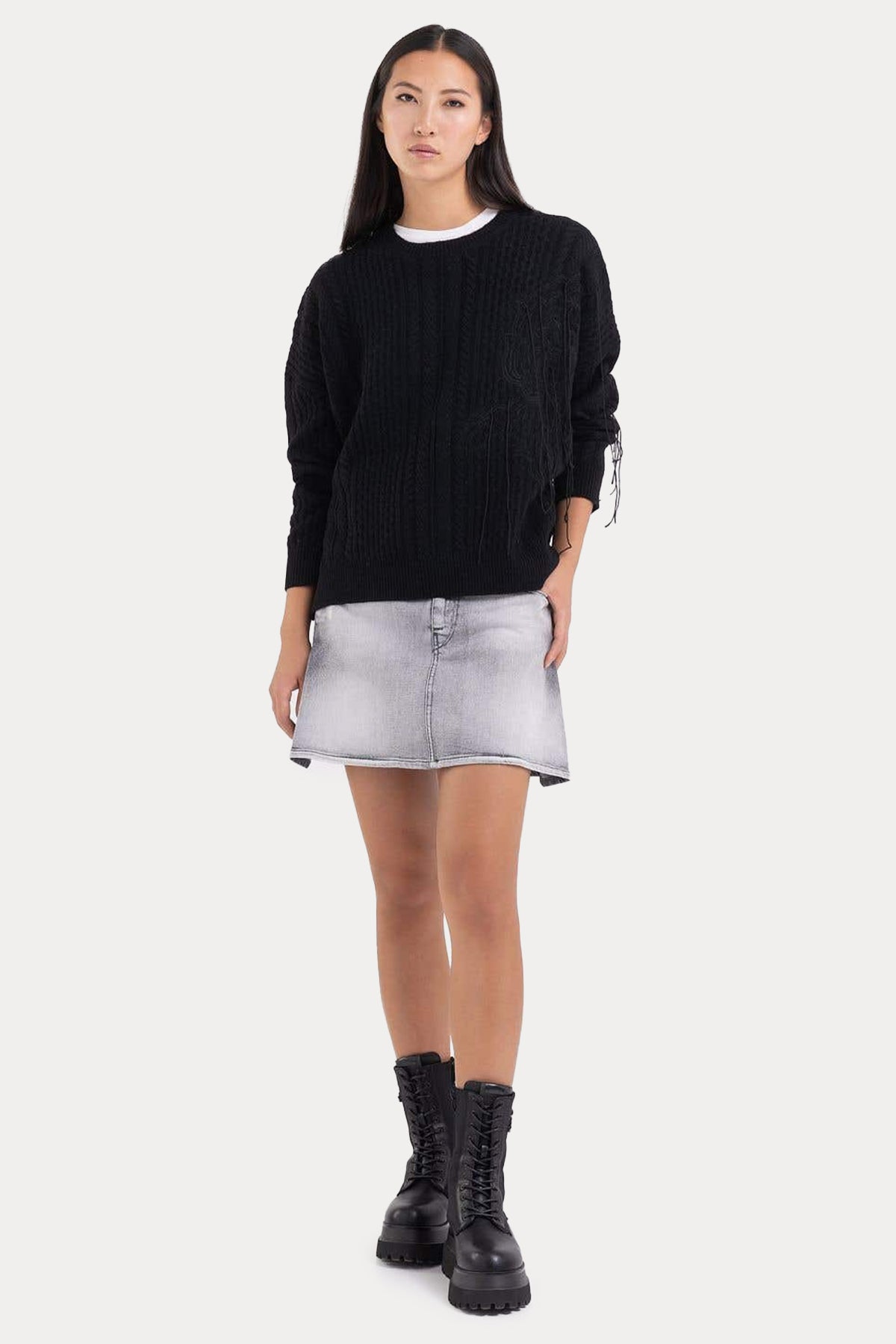 Replay Yuvarlak Yaka Örgü Yün Triko-Libas Trendy Fashion Store