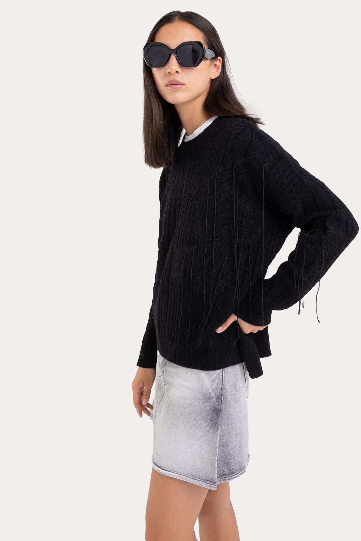 Replay Yuvarlak Yaka Örgü Yün Triko-Libas Trendy Fashion Store