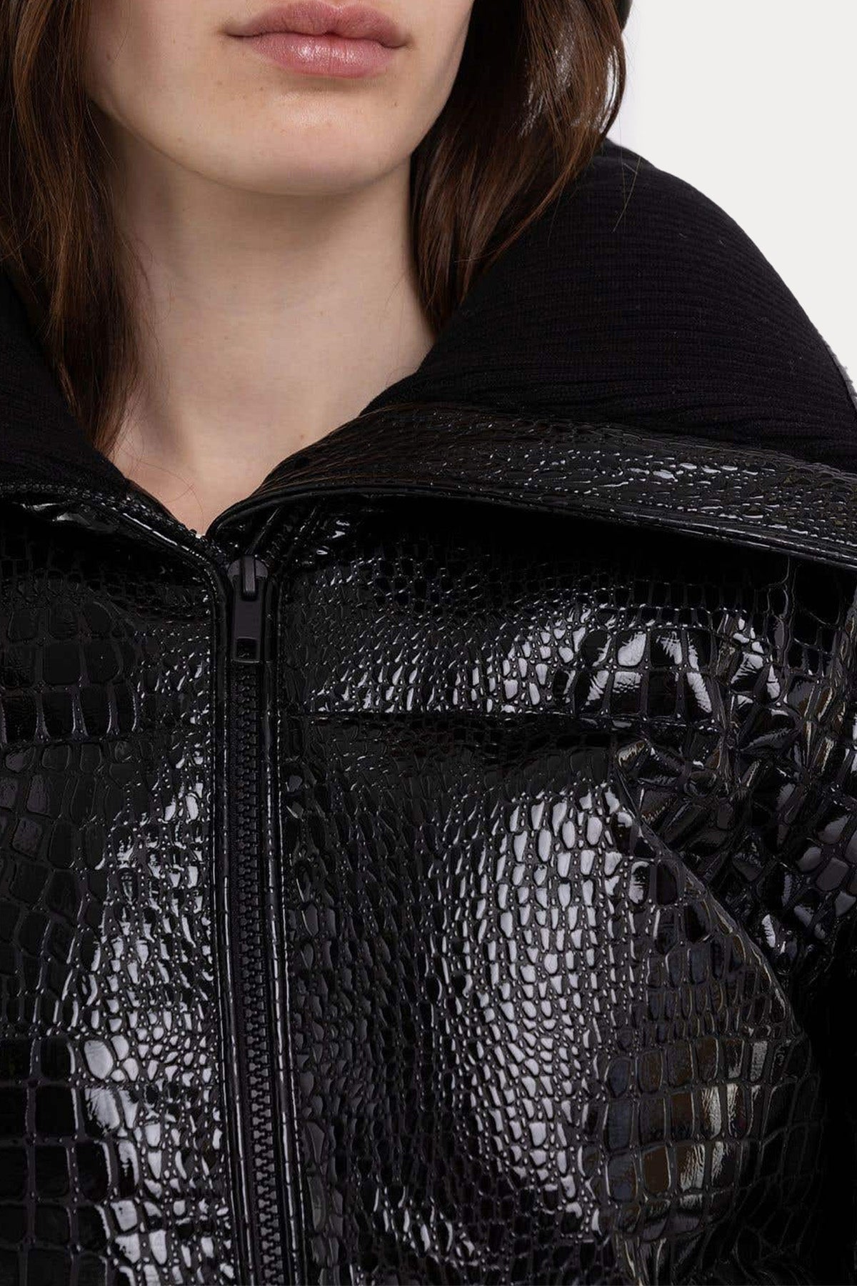 Replay Demonte Kollu Krokodil Desenli Puffer Mont-Libas Trendy Fashion Store