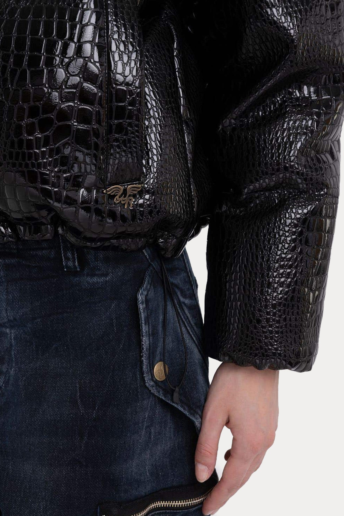 Replay Demonte Kollu Krokodil Desenli Puffer Mont-Libas Trendy Fashion Store