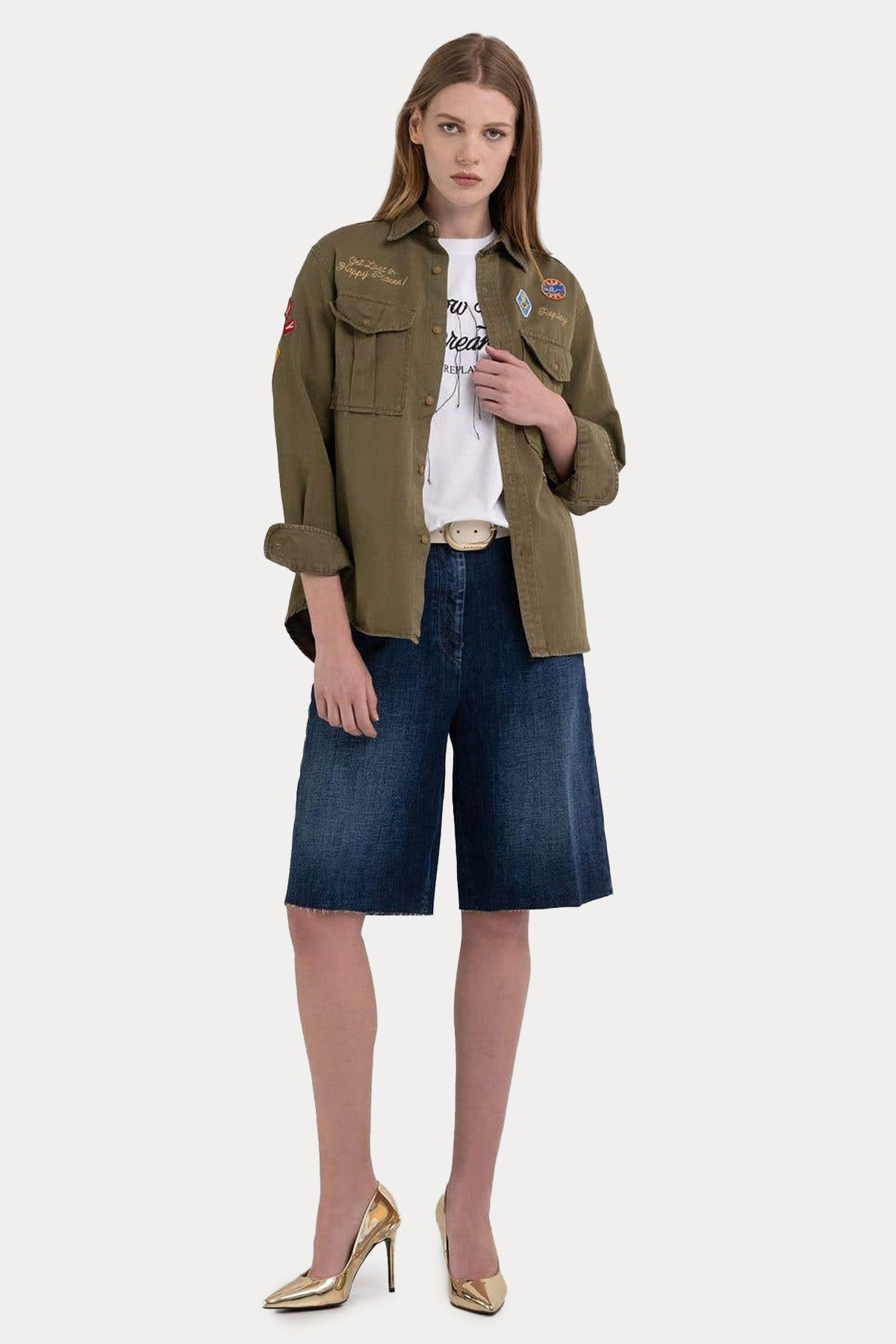 Replay Ketenli Cep Detaylı Logolu Gömlek-Libas Trendy Fashion Store