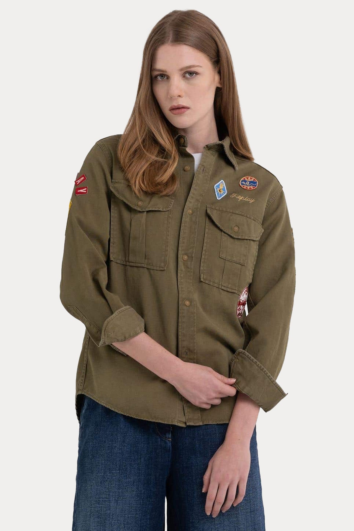 Replay Ketenli Cep Detaylı Logolu Gömlek-Libas Trendy Fashion Store