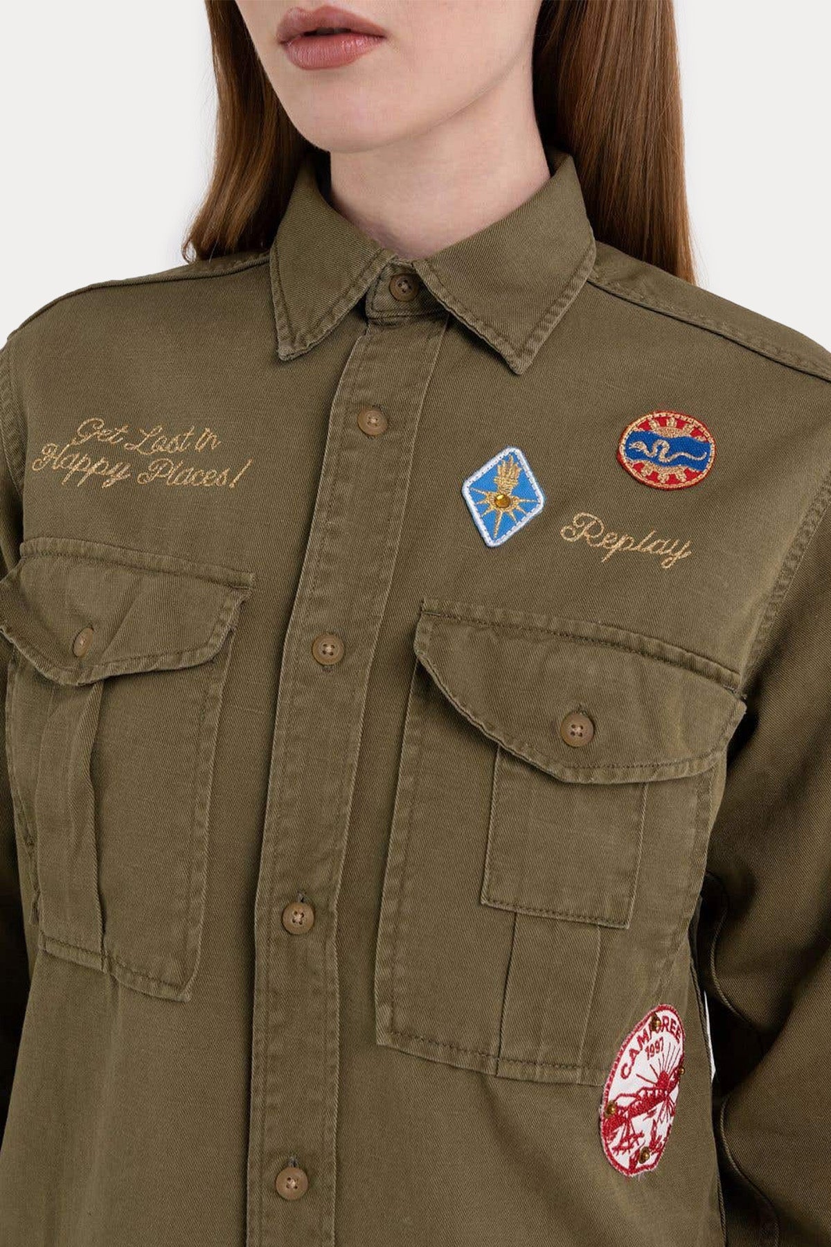 Replay Ketenli Cep Detaylı Logolu Gömlek-Libas Trendy Fashion Store