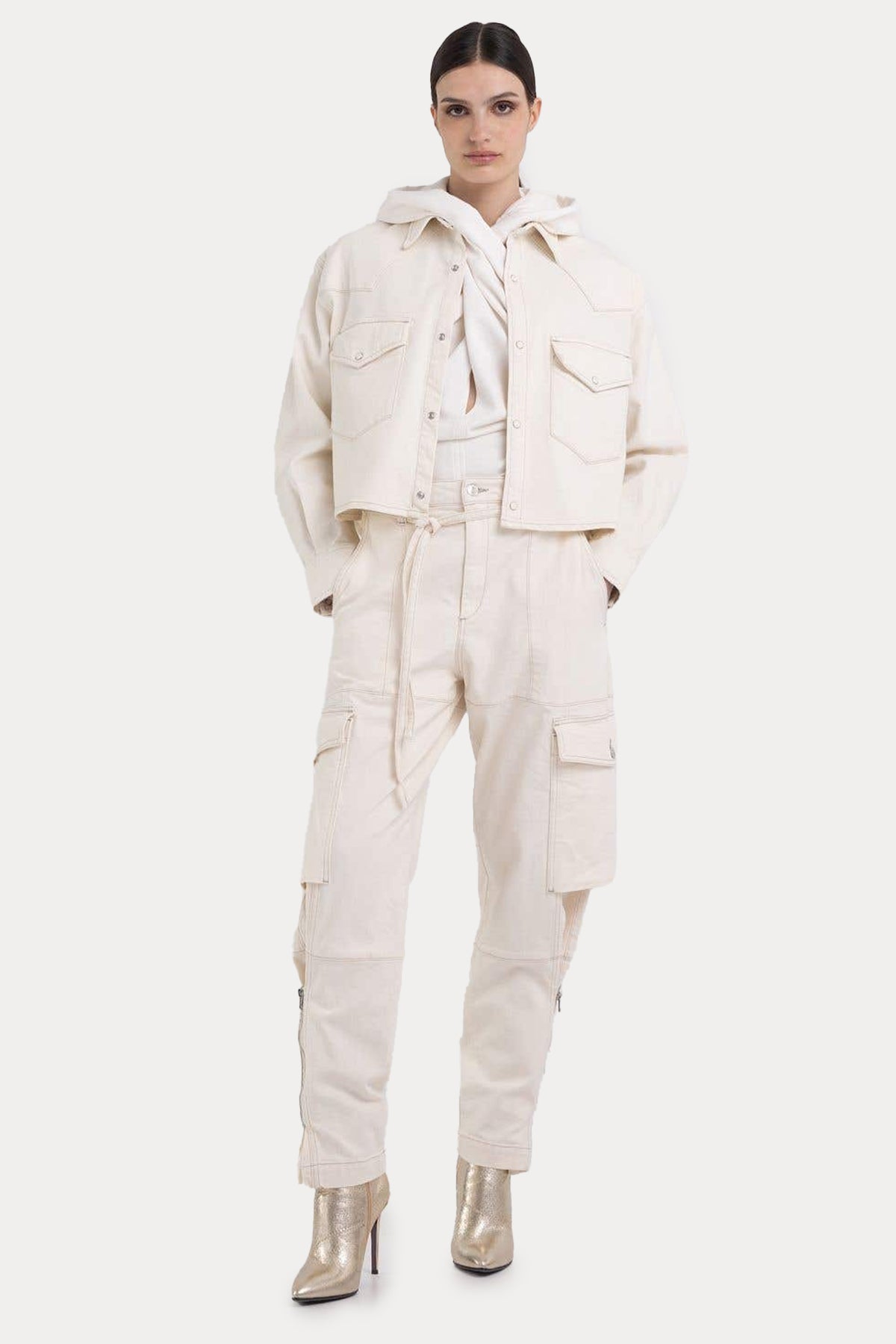 Replay Relaxed Fit Crop Denim Gömlek-Libas Trendy Fashion Store