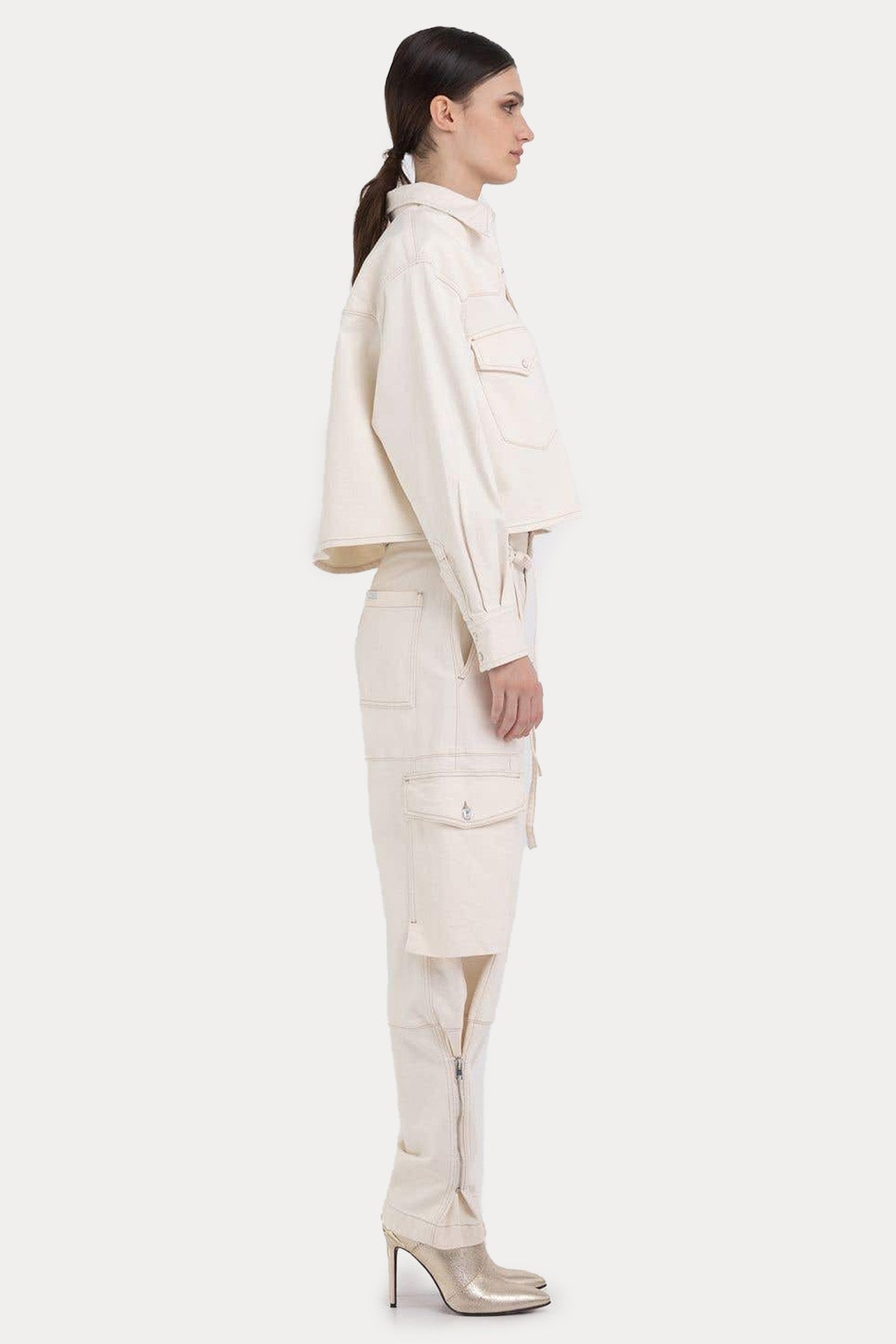 Replay Relaxed Fit Crop Denim Gömlek-Libas Trendy Fashion Store