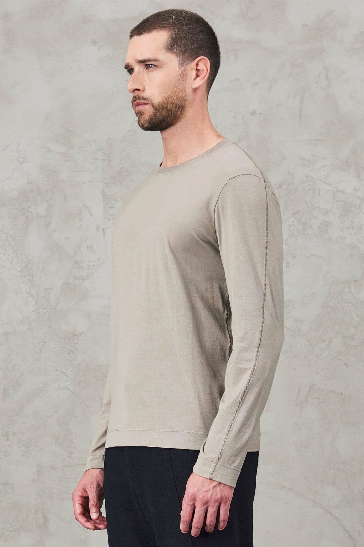 Transit Yuvarlak Yaka Uzun Kollu T-shirt-Libas Trendy Fashion Store