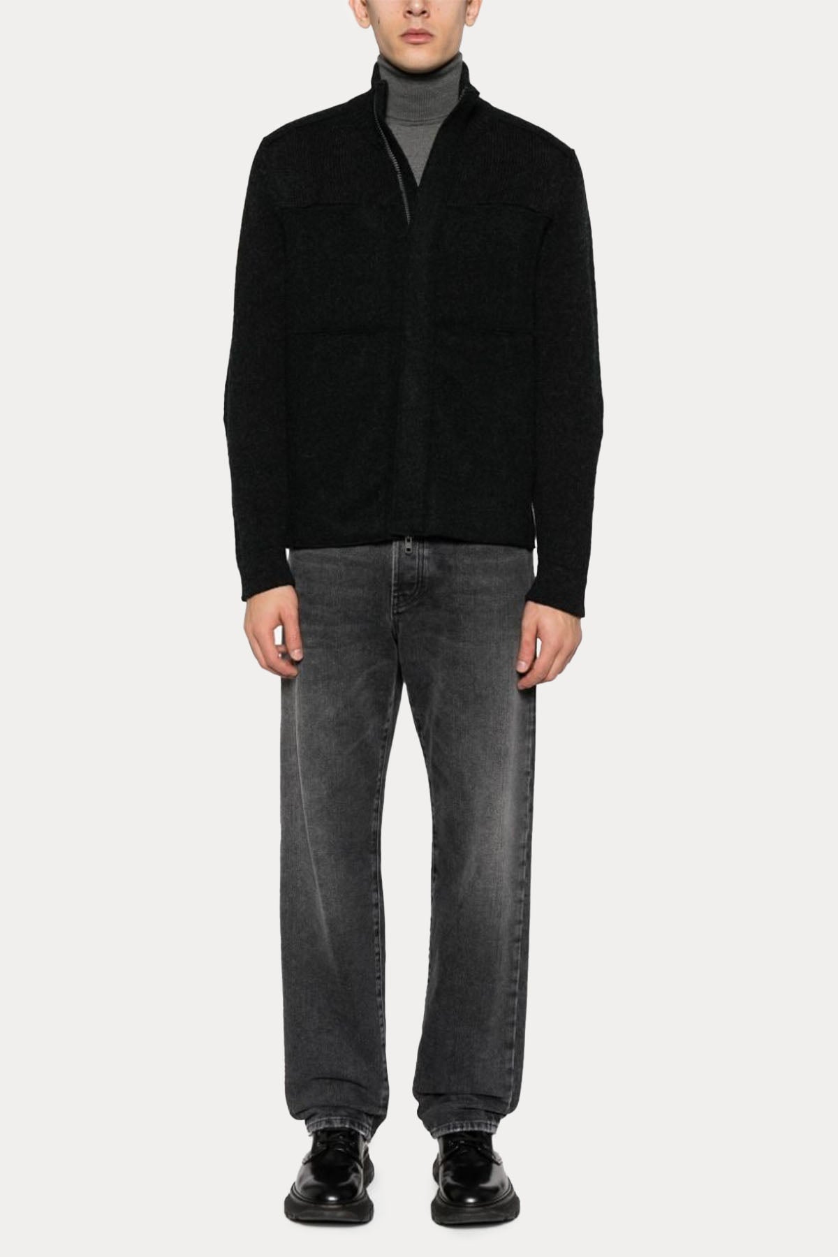 Transit Dik Yaka Örgü Yün Triko Ceket-Libas Trendy Fashion Store