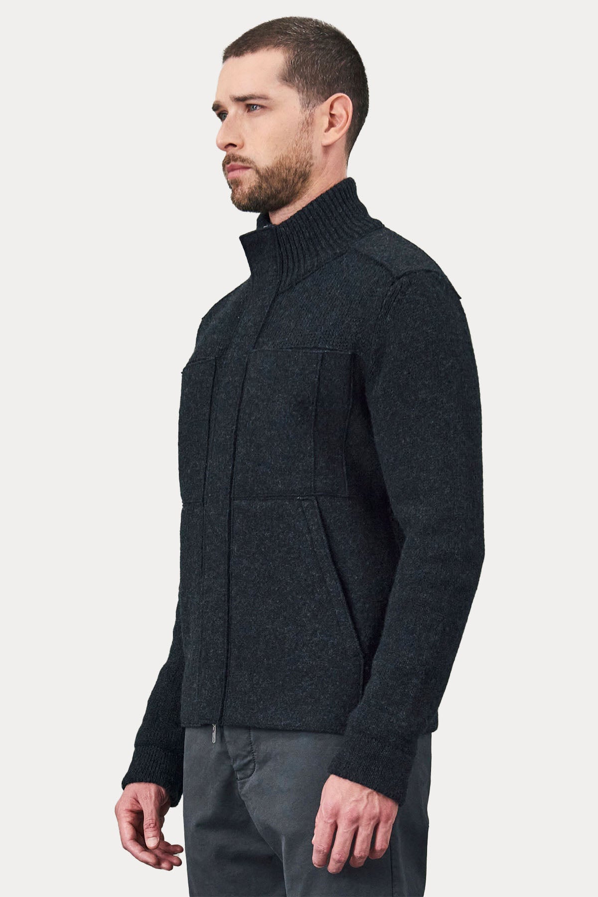 Transit Dik Yaka Örgü Yün Triko Ceket-Libas Trendy Fashion Store