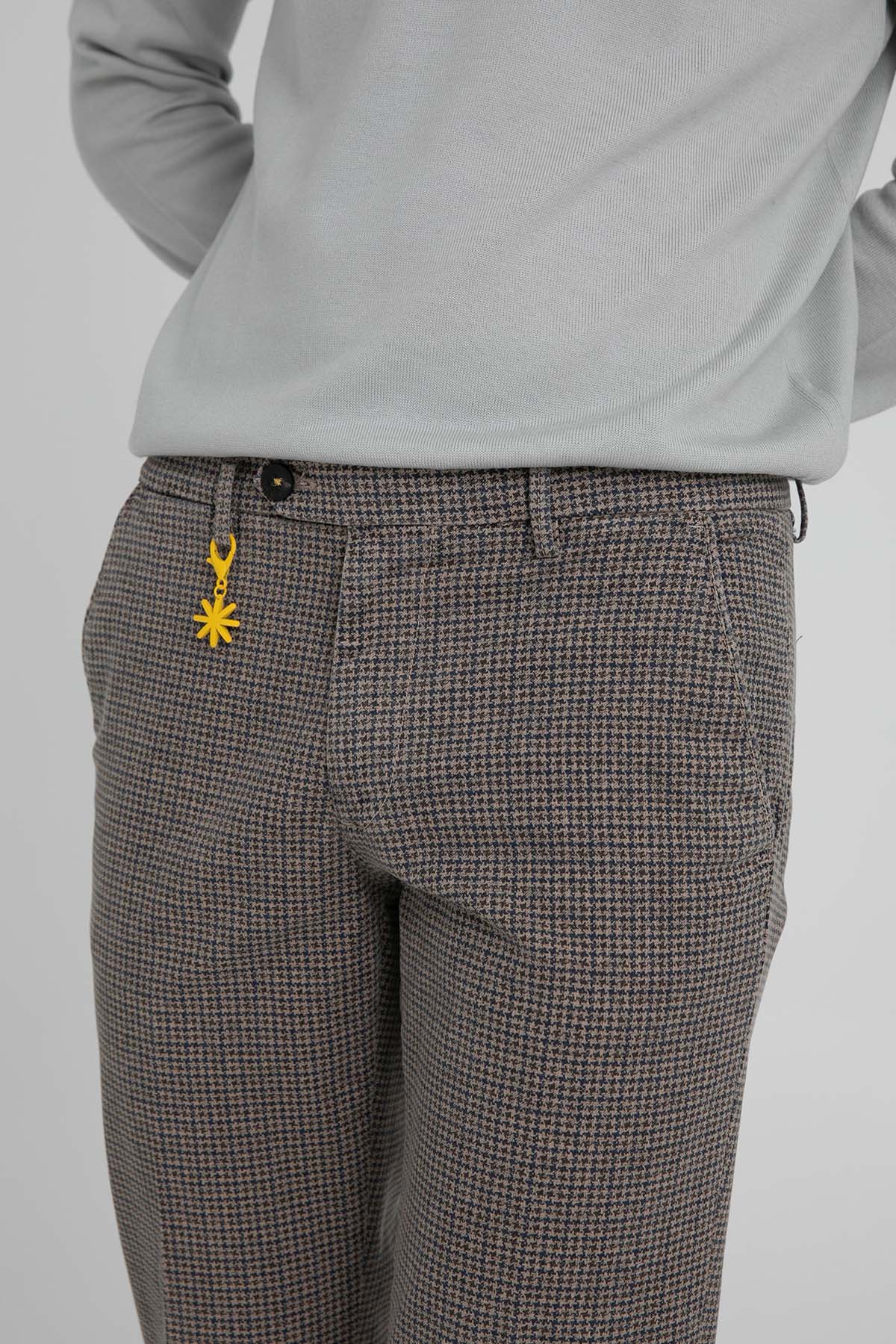 Manuel Ritz Slim Fit Kazayağı Desenli Yandan Cepli Pantolon-Libas Trendy Fashion Store