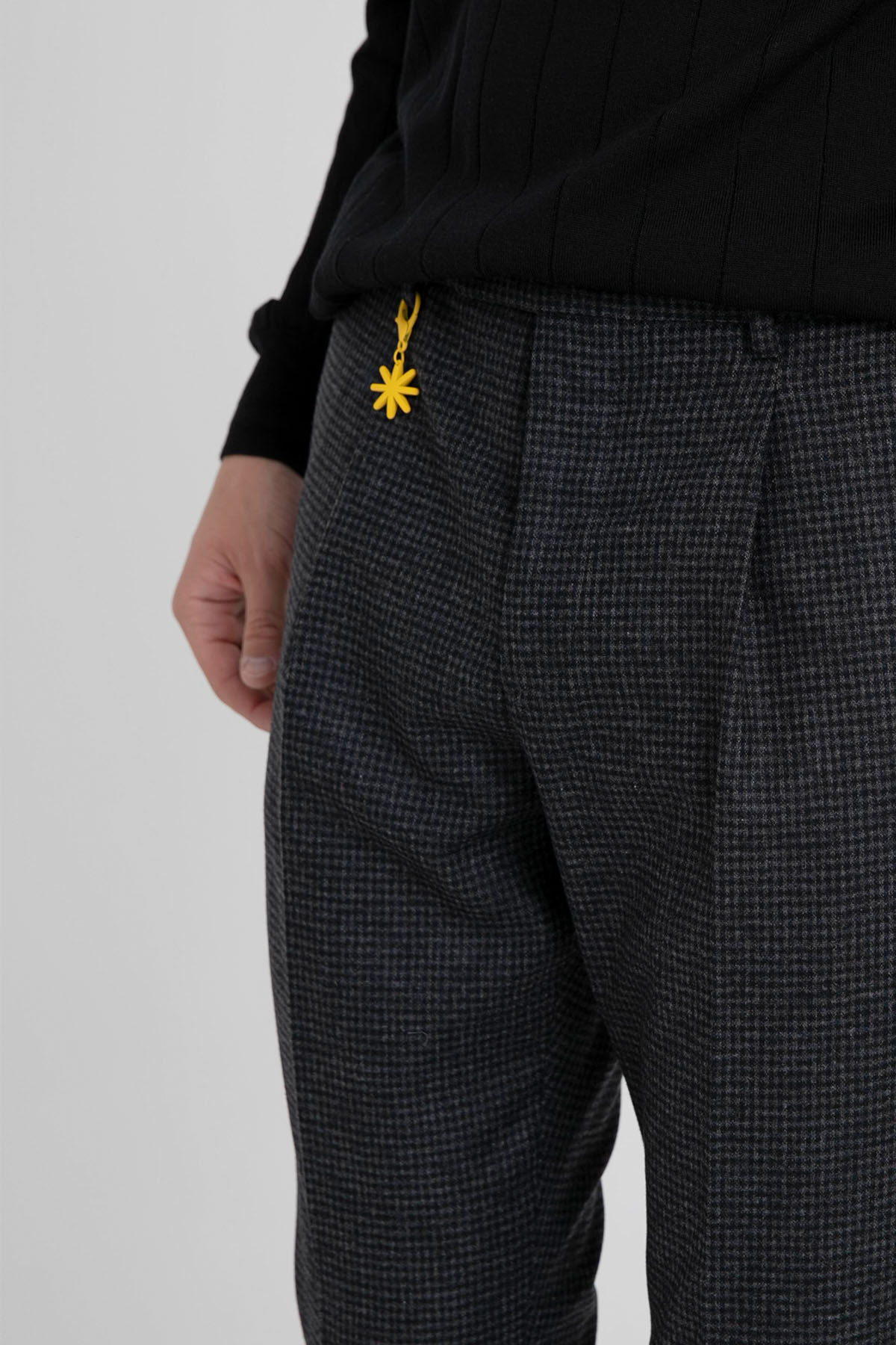 Manuel Ritz Slim Fit Tek Pileli Pötikare Desenli Yün Pantolon-Libas Trendy Fashion Store