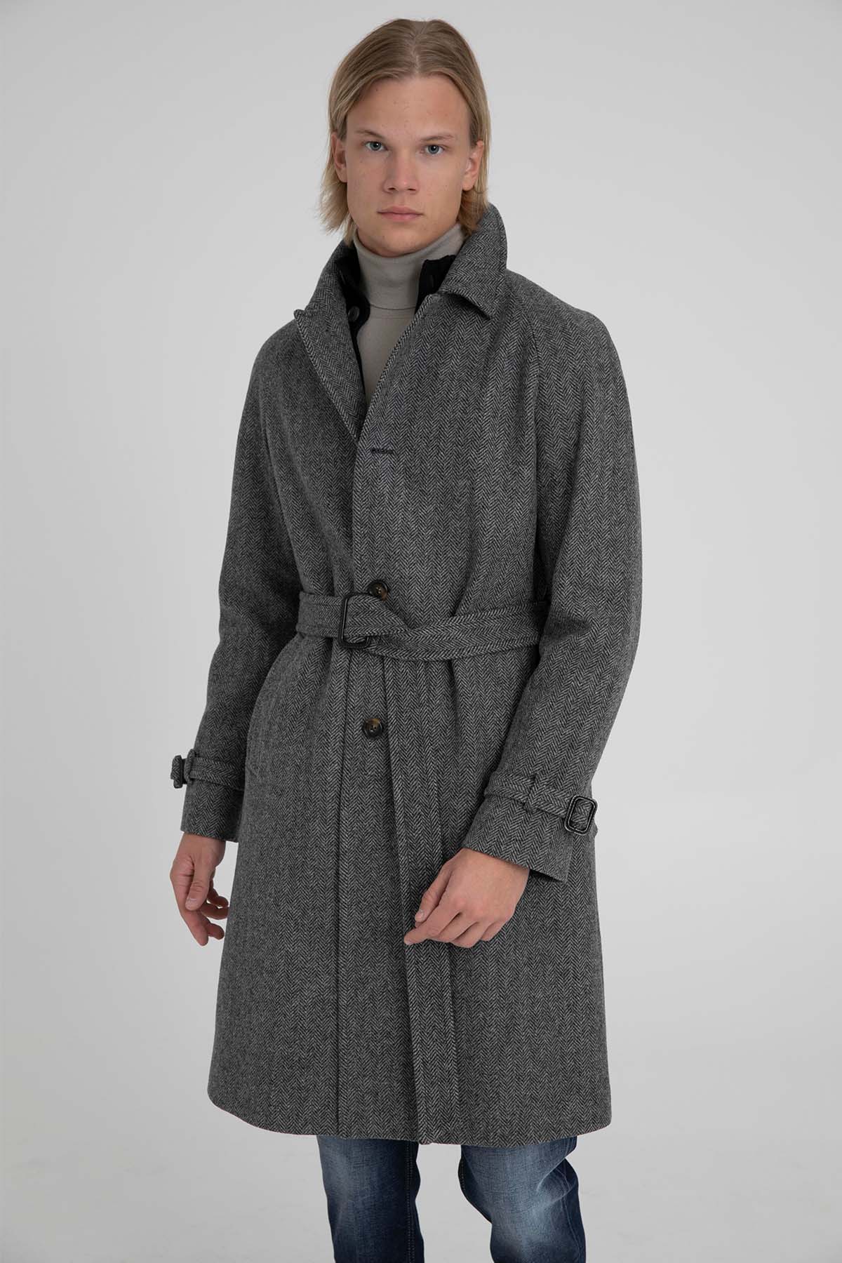 Manuel Ritz Kuşaklı Yün Kaban-Libas Trendy Fashion Store