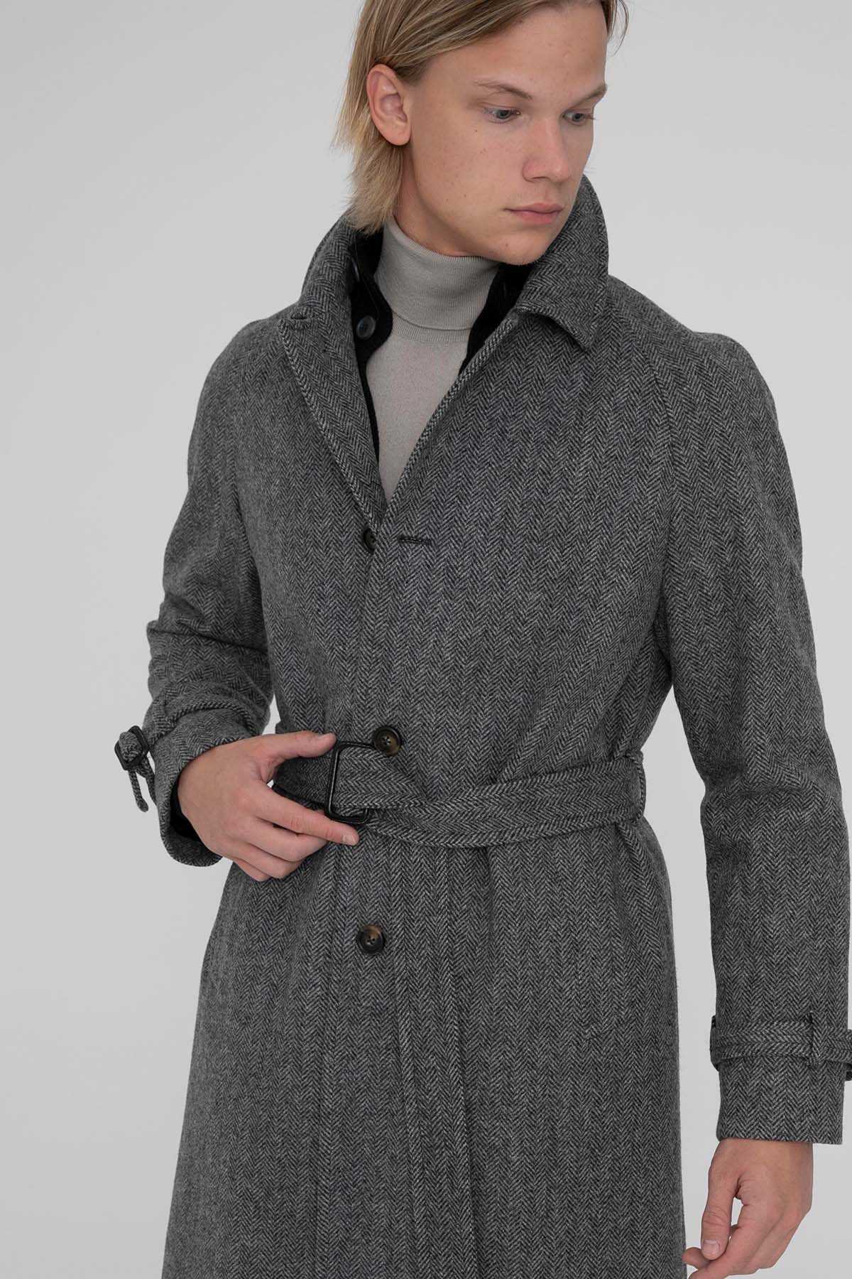 Manuel Ritz Kuşaklı Yün Kaban-Libas Trendy Fashion Store