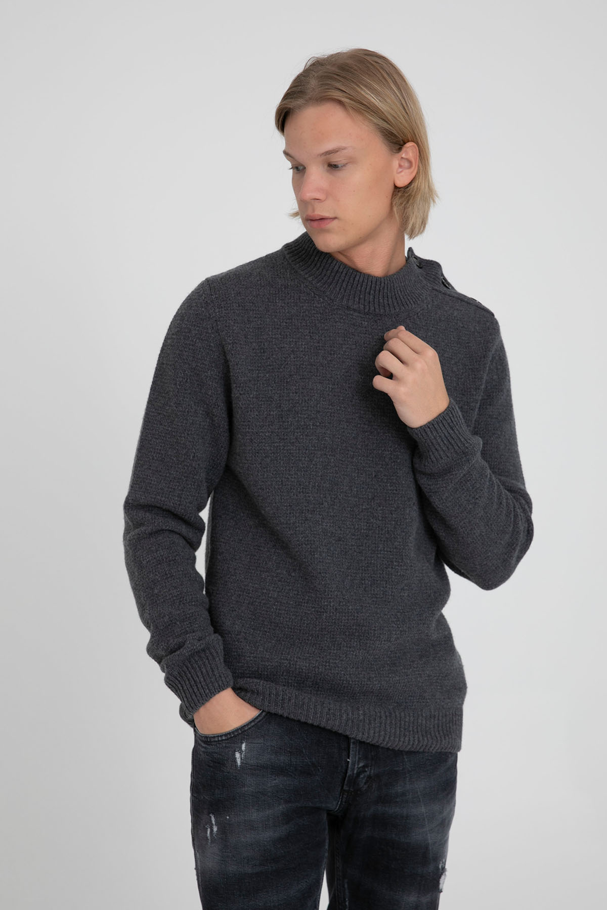 Dondup Dik Yaka Yün Örgü Triko-Libas Trendy Fashion Store