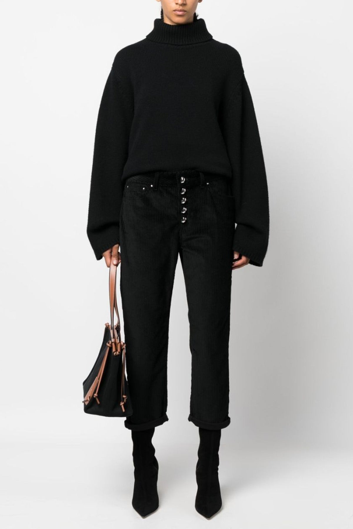 Dondup Koons Loose Fit Yüksek Bel Fitilli Kadife Pantolon-Libas Trendy Fashion Store