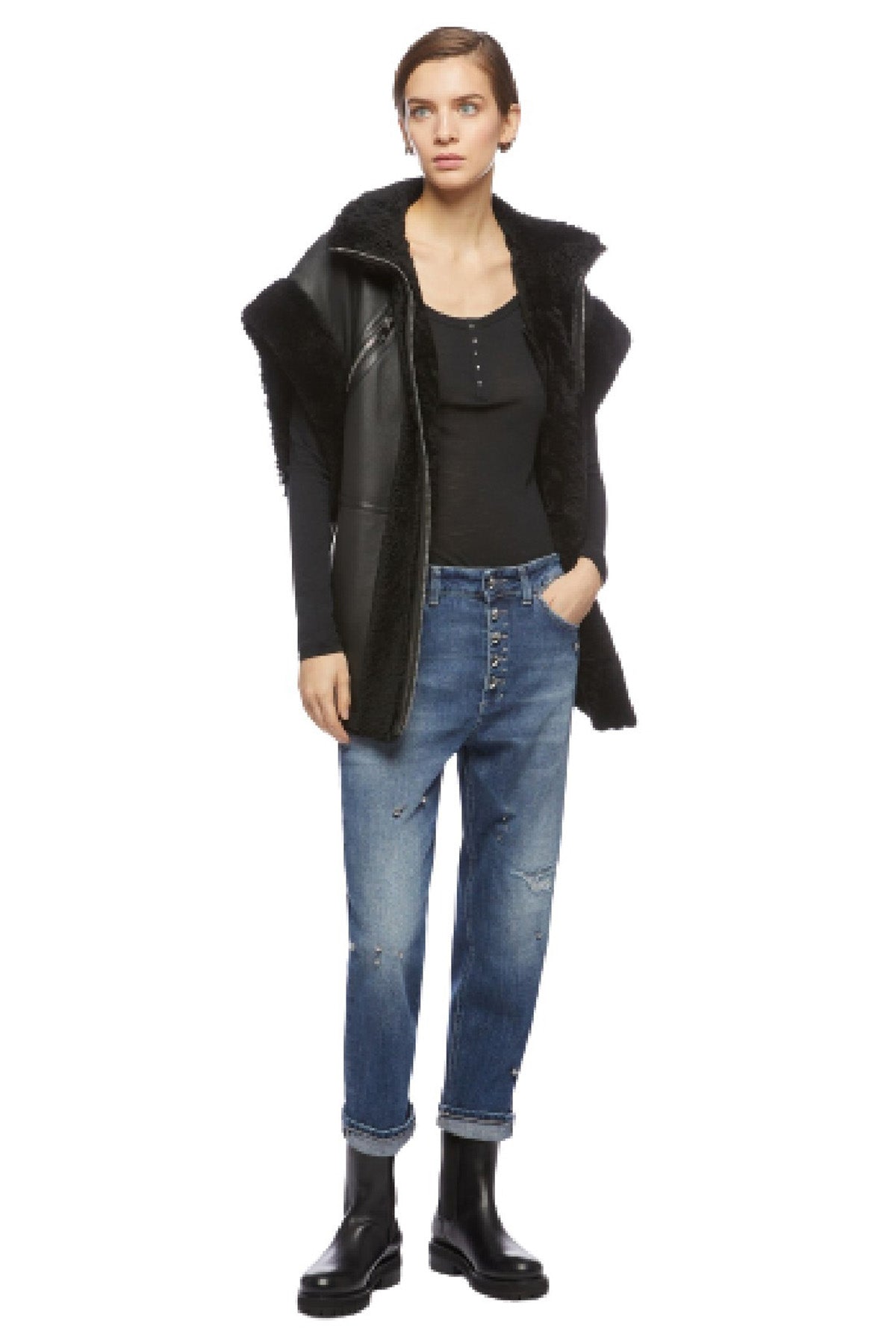 Dondup Koons Loose Fit Yüksek Bel Jeans-Libas Trendy Fashion Store
