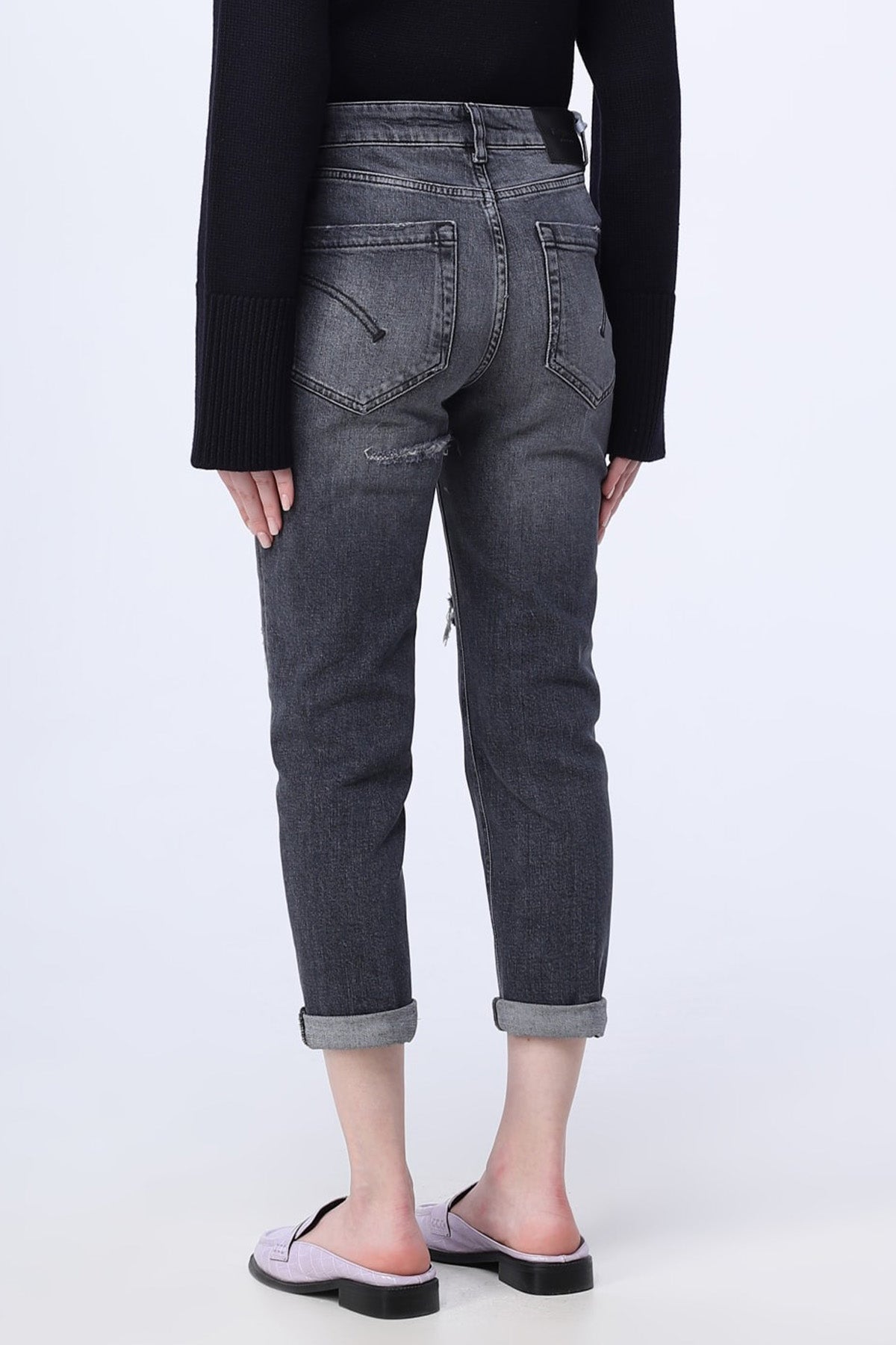 Dondup Koons Loose Fit Yüksek Bel Yırtık Detaylı Jeans-Libas Trendy Fashion Store