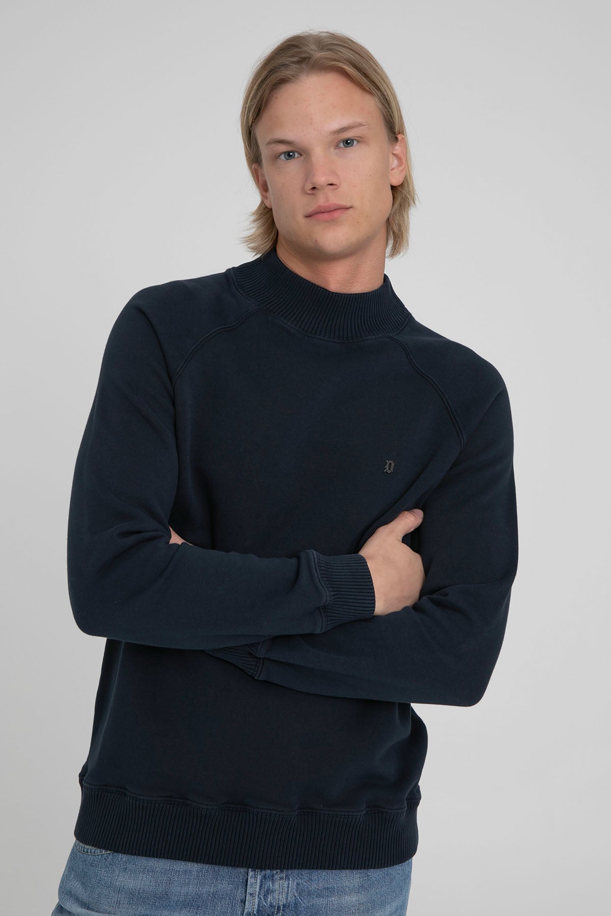Dondup Yarım Balıkçı Yaka Logolu Sweatshirt-Libas Trendy Fashion Store