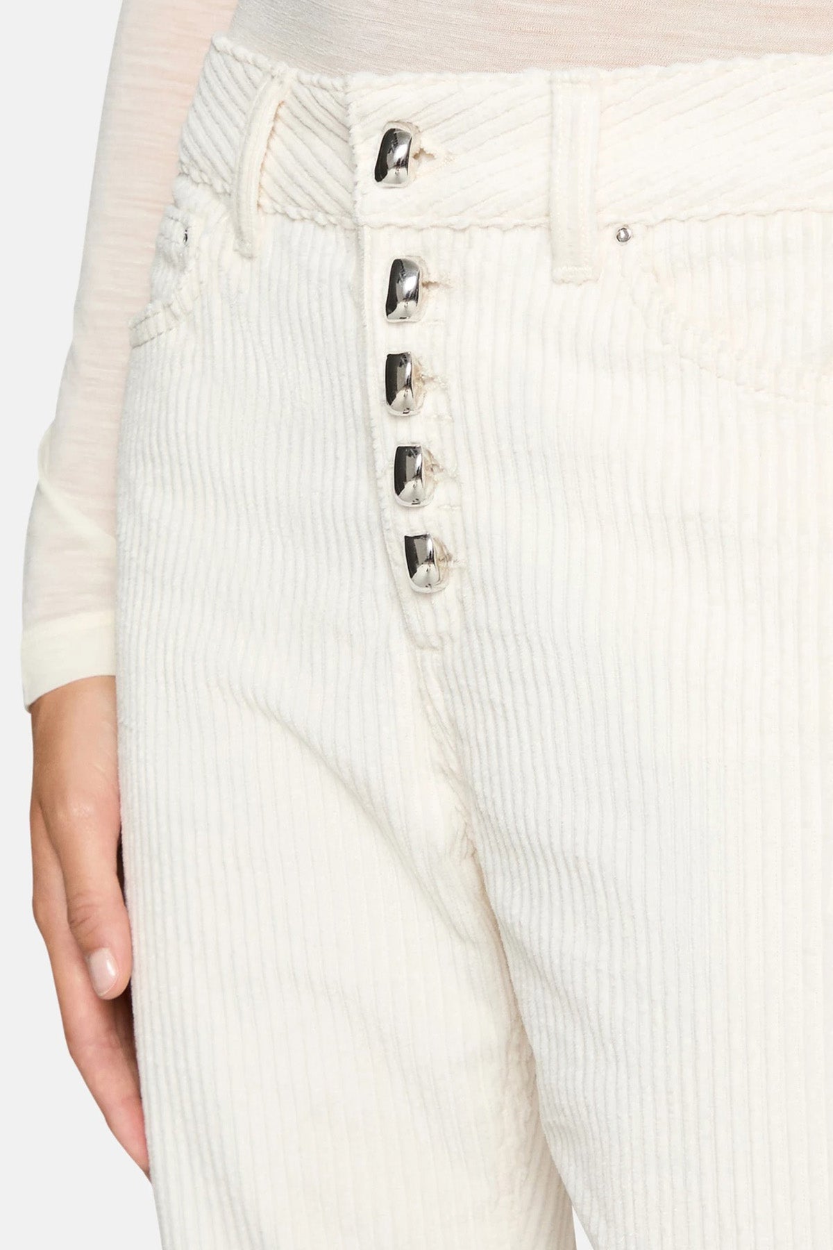 Dondup Koons Loose Fit Yüksek Bel Fitilli Kadife Pantolon-Libas Trendy Fashion Store