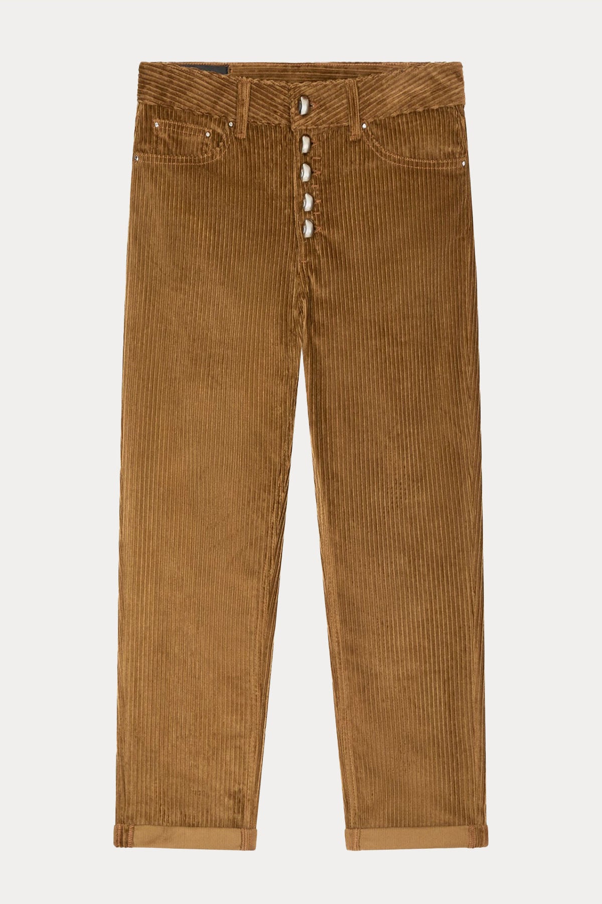 Dondup Koons Loose Fit Yüksek Bel Fitilli Kadife Pantolon-Libas Trendy Fashion Store