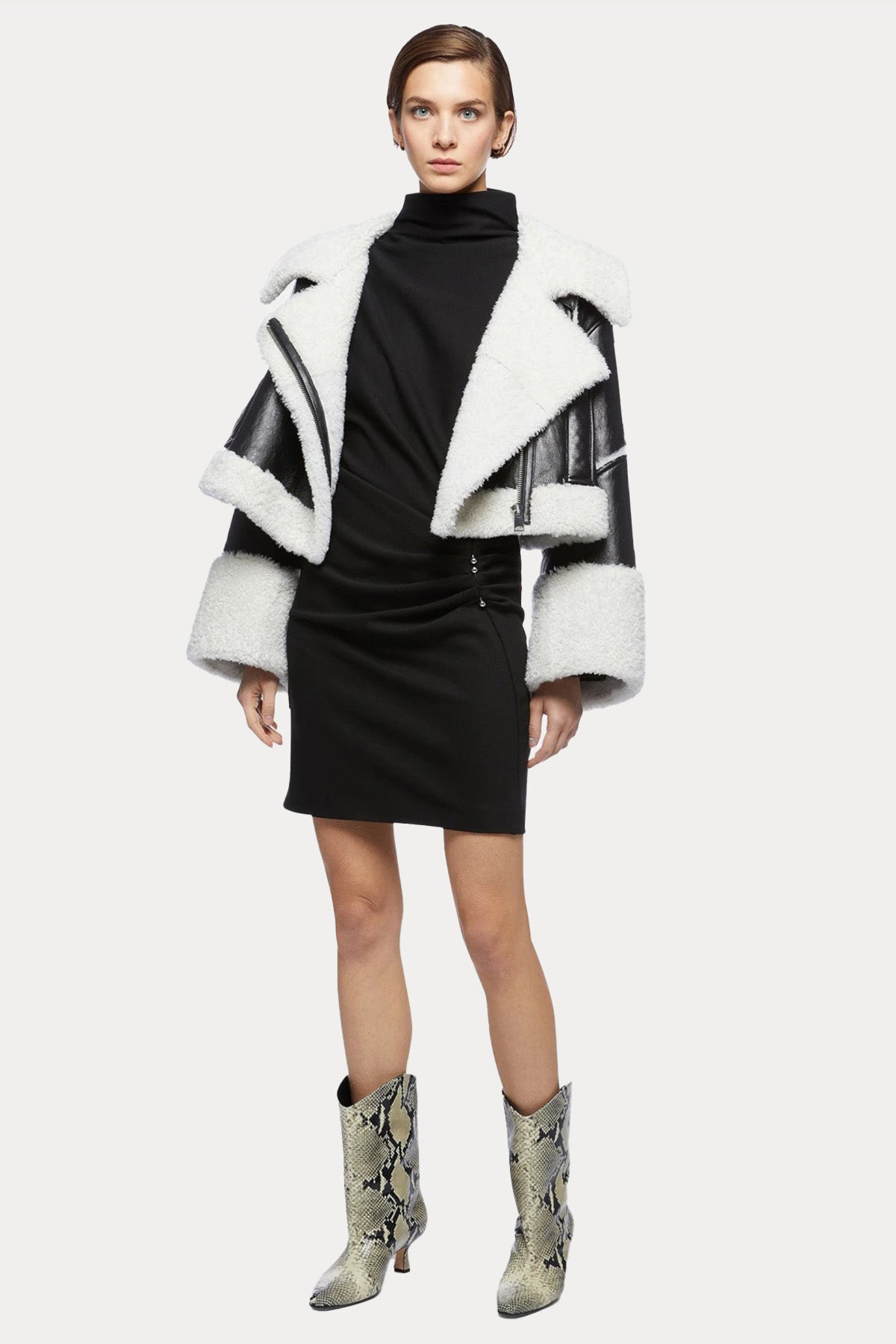 Dondup Dik Yaka Kruvaze Mini Elbise-Libas Trendy Fashion Store