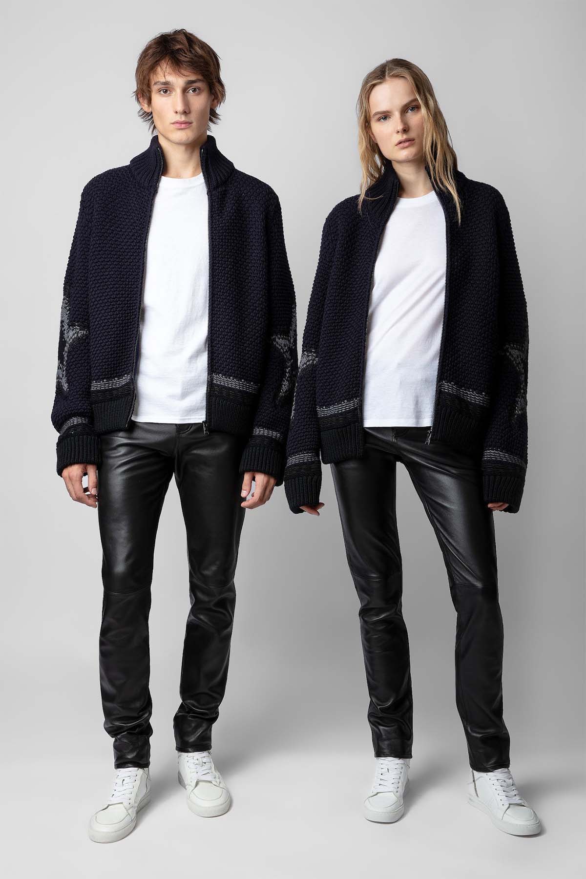 Zadig & Voltaire Unisex Yün Örgü Triko Ceket-Libas Trendy Fashion Store