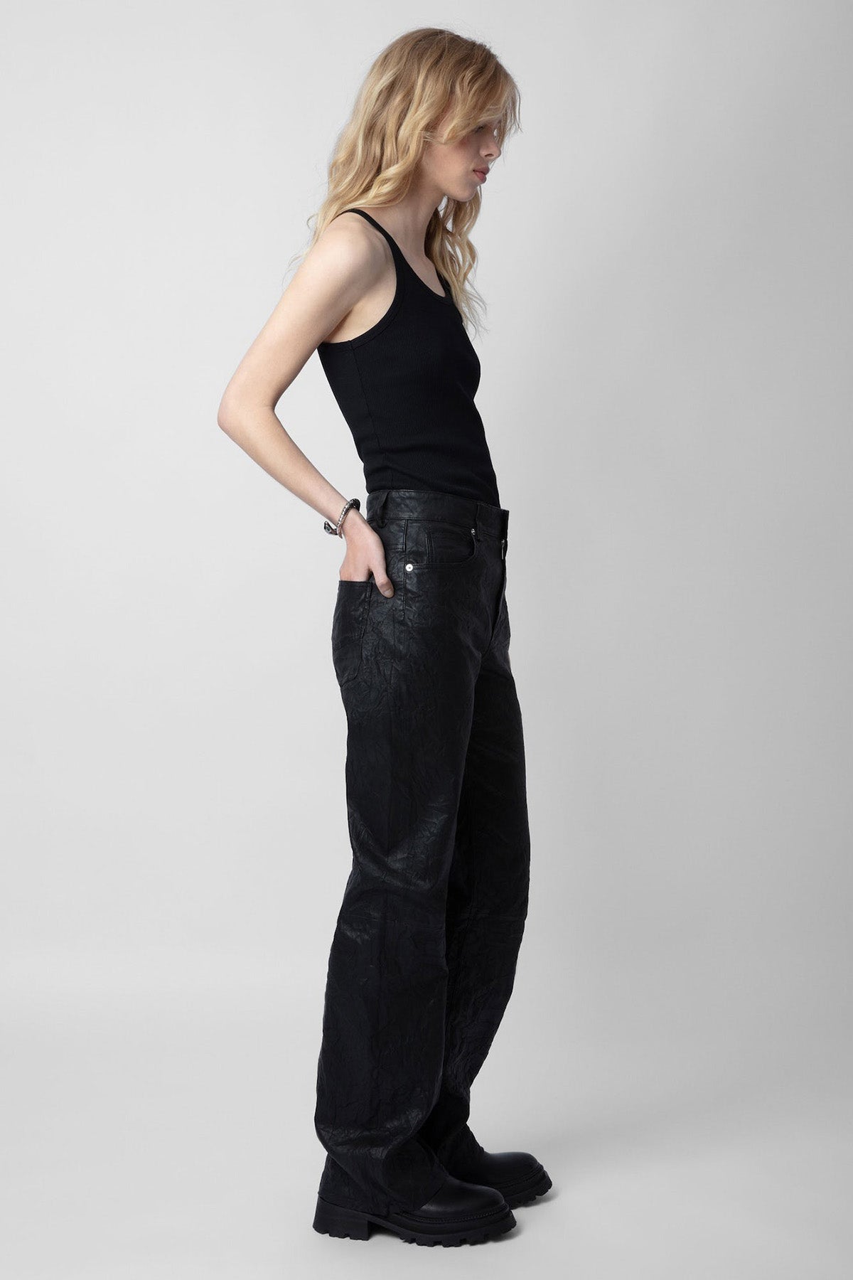 Zadig & Voltaire Geniş Yuvarlak Yaka Kolsuz T-shirt-Libas Trendy Fashion Store