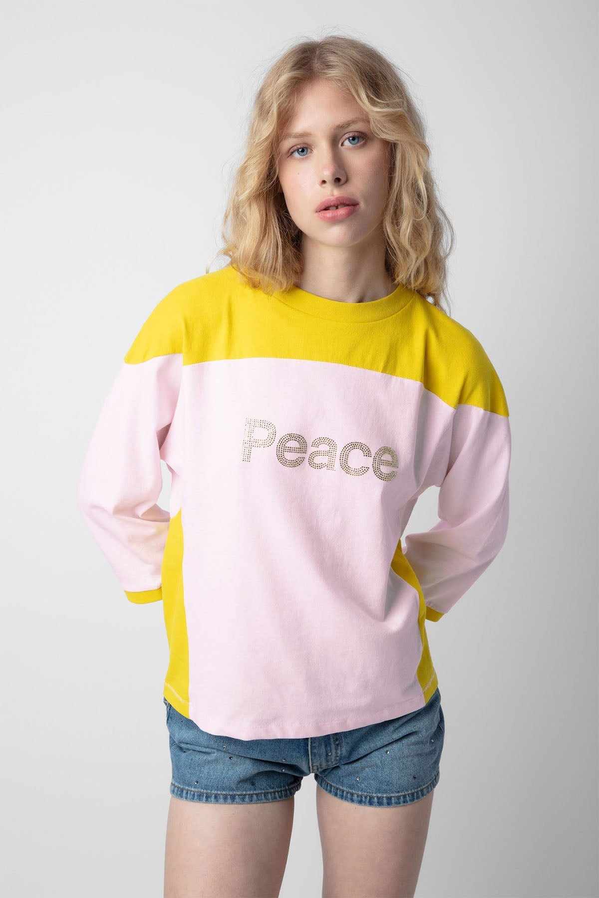 Zadig & Voltaire Yuvarlak Yaka Peace Yazılı T-shirt-Libas Trendy Fashion Store