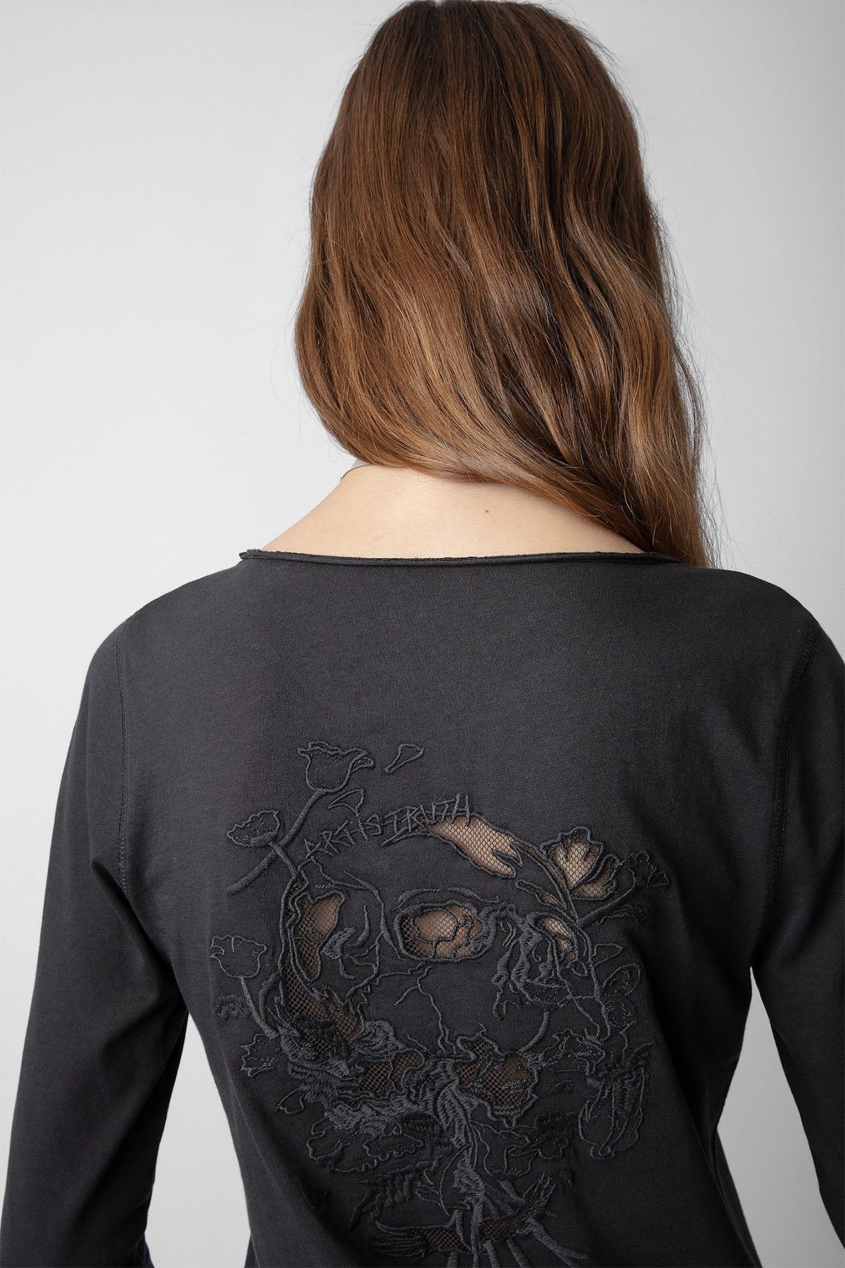 Zadig & Voltaire Dantel Nakış Desenli Uzun Kollu T-shirt-Libas Trendy Fashion Store