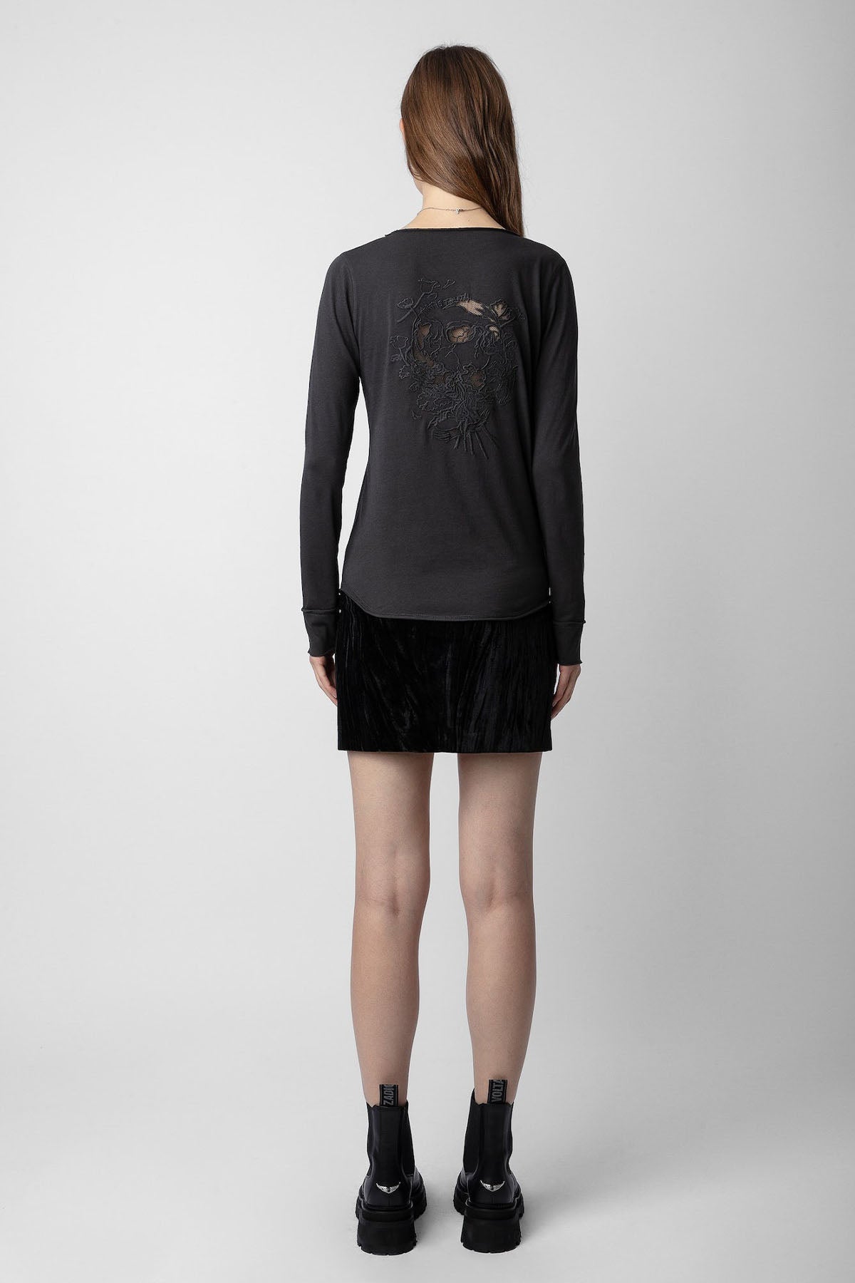 Zadig & Voltaire Dantel Nakış Desenli Uzun Kollu T-shirt-Libas Trendy Fashion Store